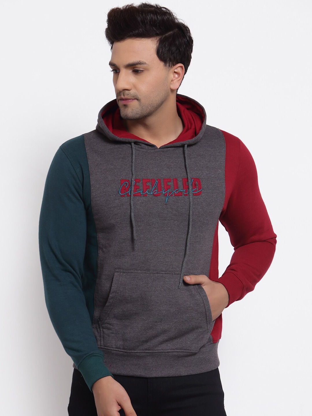 

Club York Men Charcoal Printed Sweatshirt