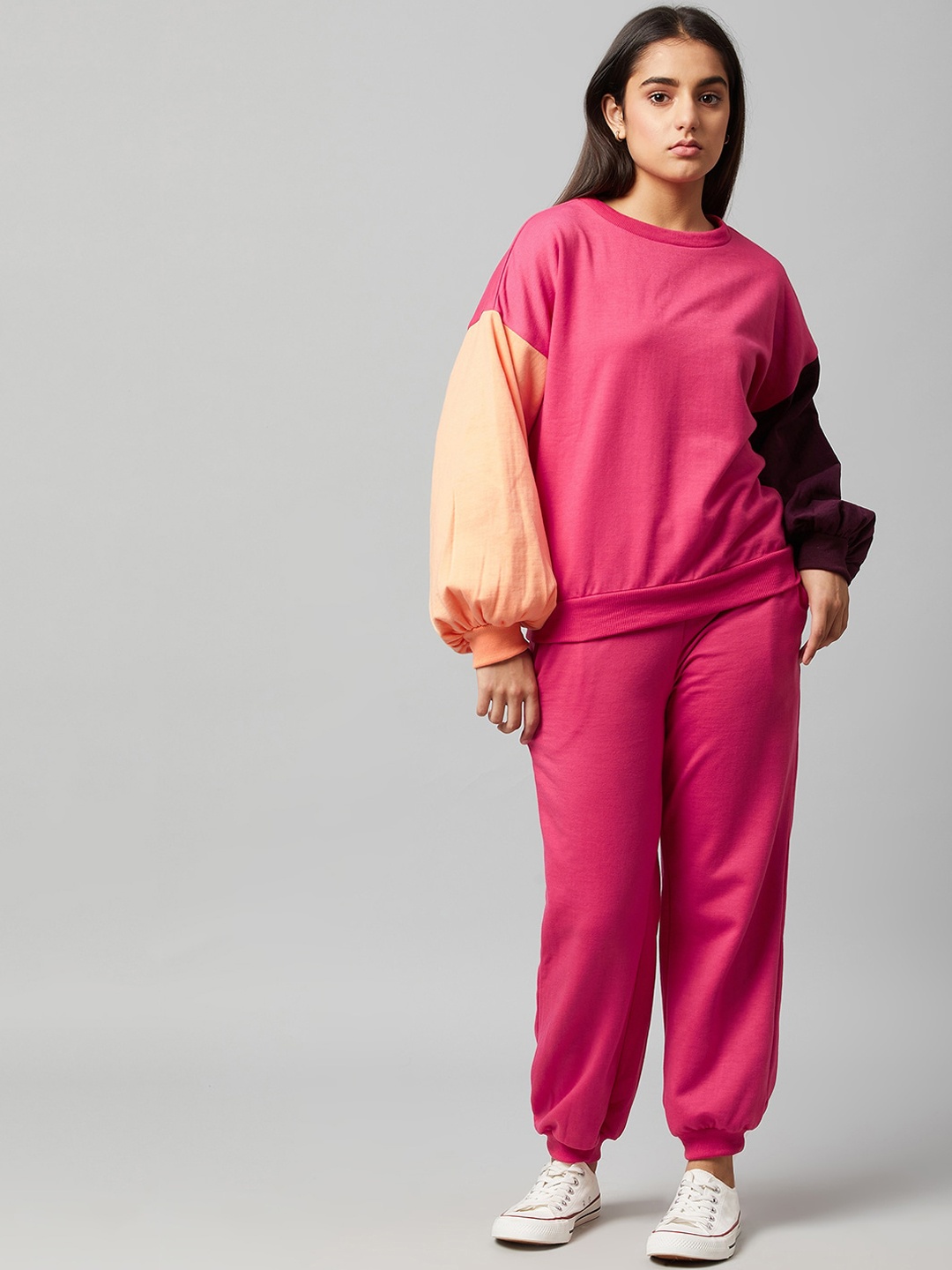 

Athena Girl Girls Pink Colorblocked Co-Ords Set