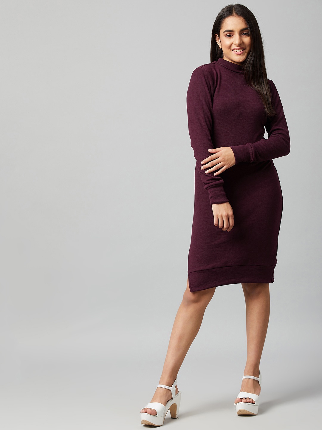 

Athena Girl Girls Burgundy Mock Neck Sweater Dress
