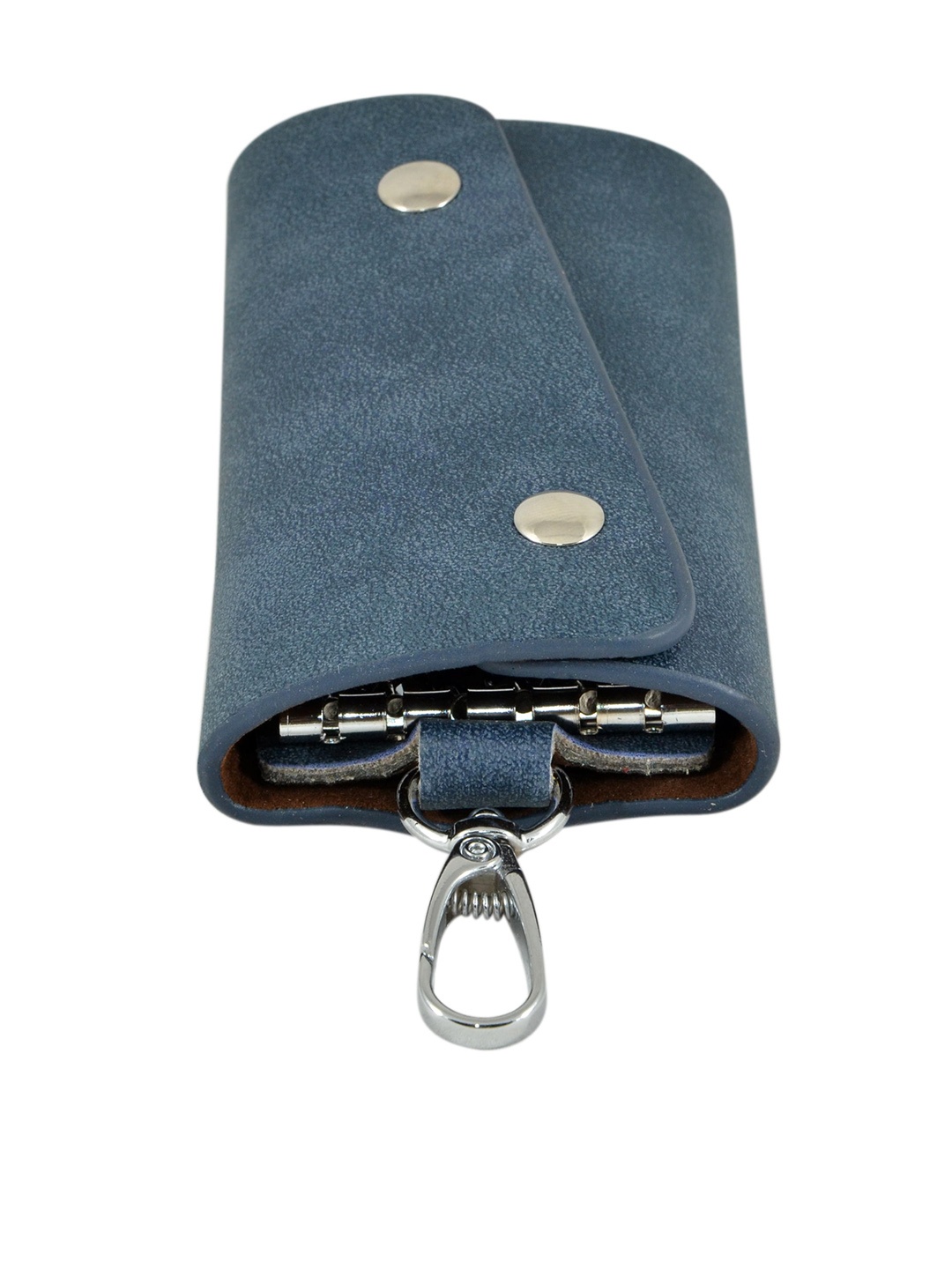 

Instabuyz Blue & Silver-Toned Solid Leather Key Chain