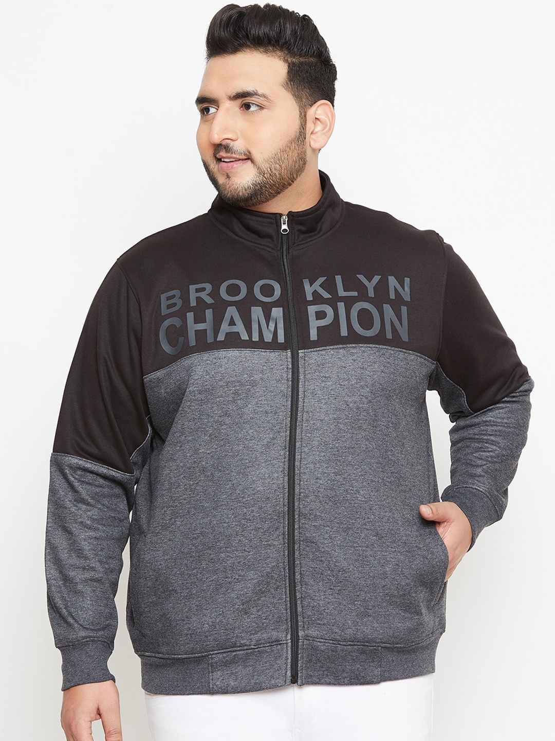 

Okane Men Grey Colourblocked Sweatshirt