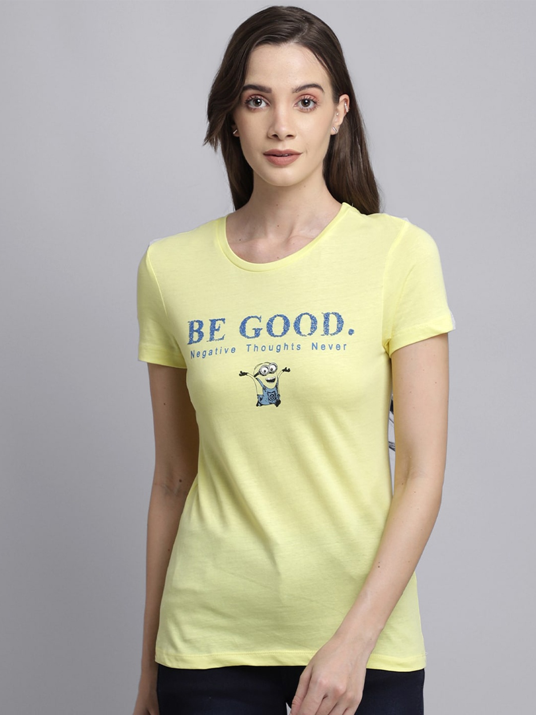 

Free Authority Women Yellow Minions Printed T-shirt