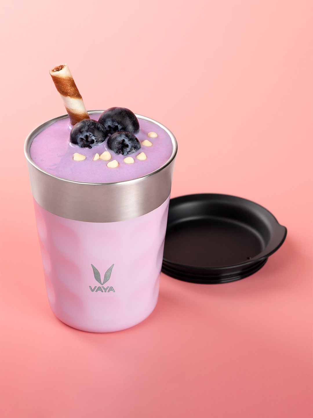 

Vaya Purple & Silver-Toned Textured Stainless Steel Matte Mugs Set of Cups and Mugs