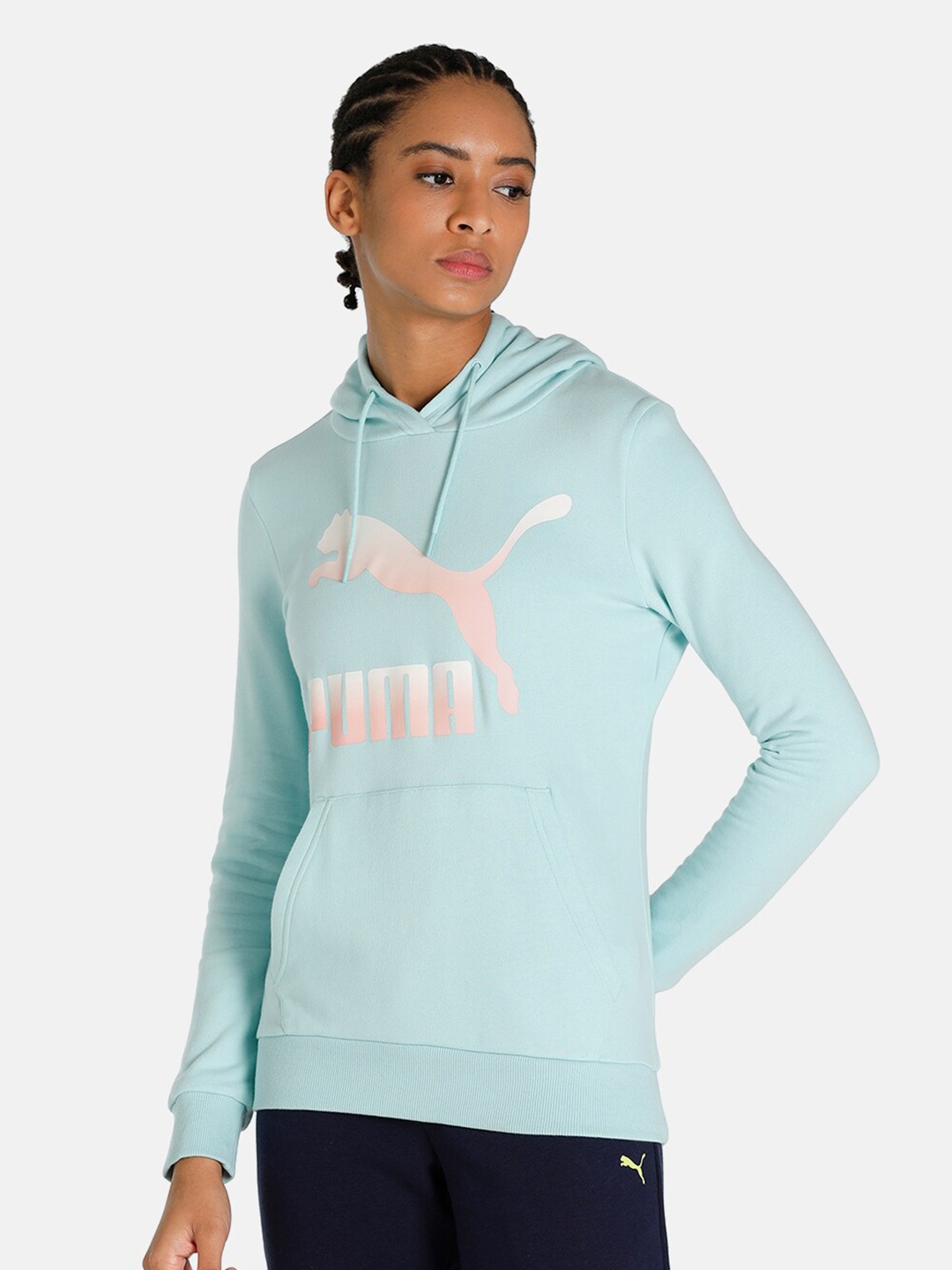 

Puma Women Blue Hooded Regular fit Sweatshirt