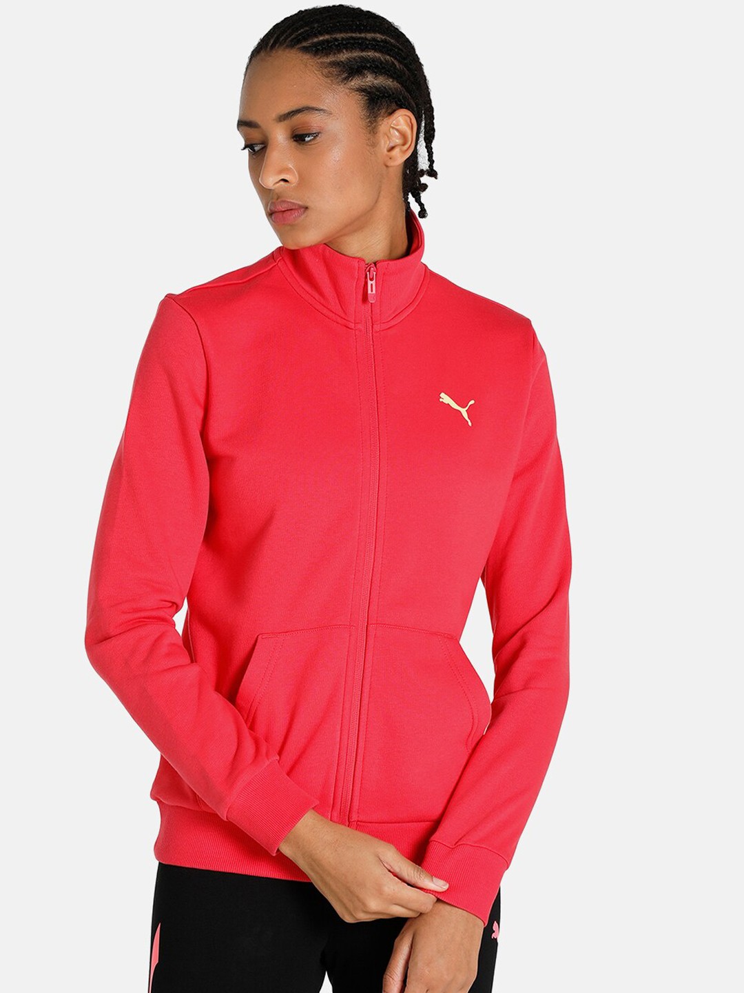 

Puma Women Regular Fit Brand Logo Sporty Jacket, Pink