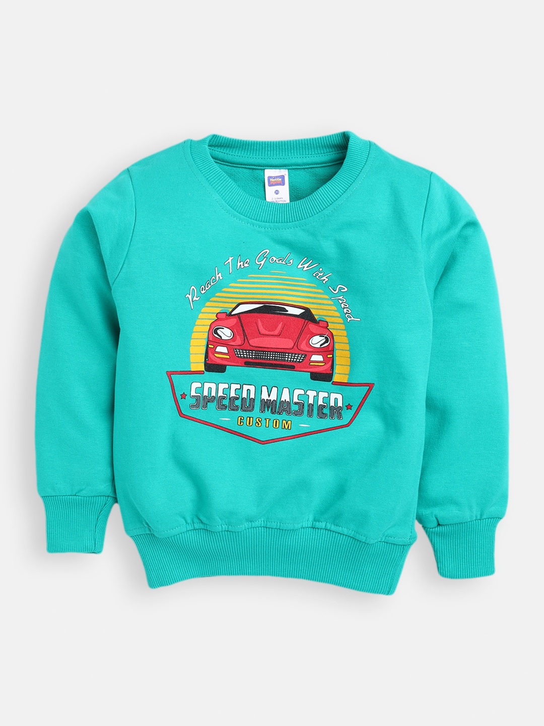 

Nottie Planet Boys Green Printed Sweatshirt