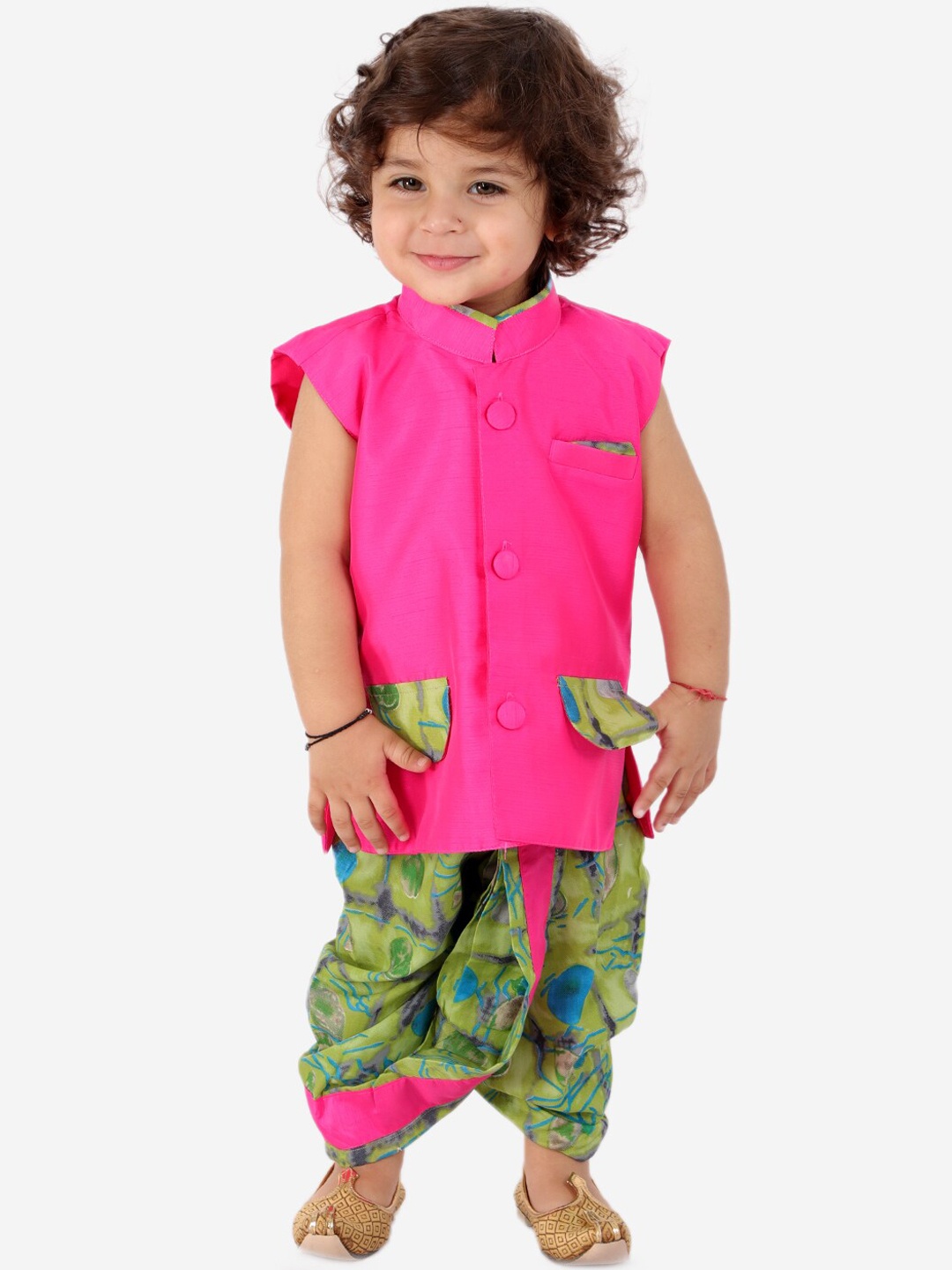 

KID1 Boys Pink Kurta with Dhoti Pants