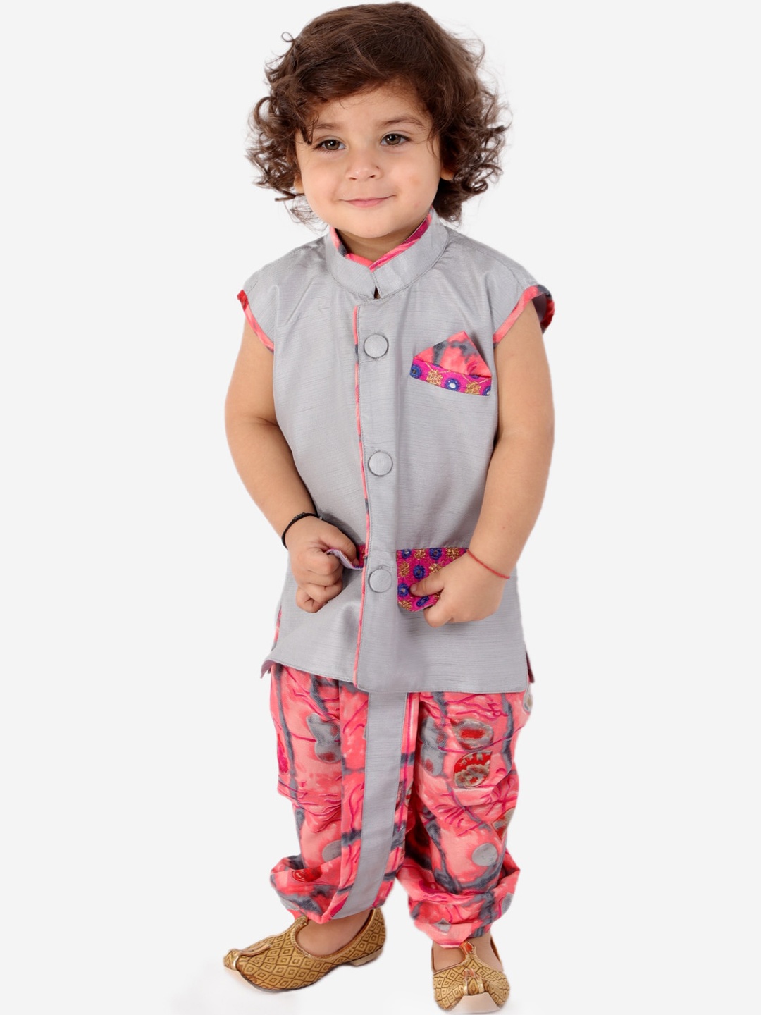 

KID1 Boys Grey Kurta with Dhoti Pants
