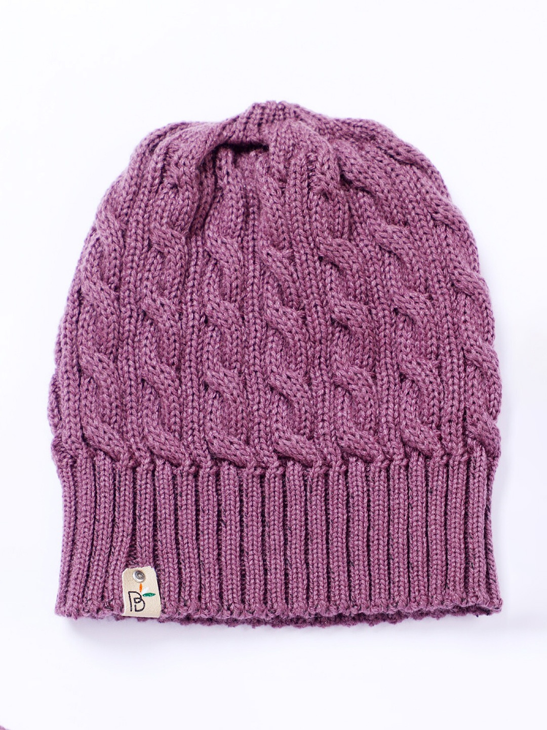 

Bharatasya Women Purple Self Design Knitted Winter Beanie