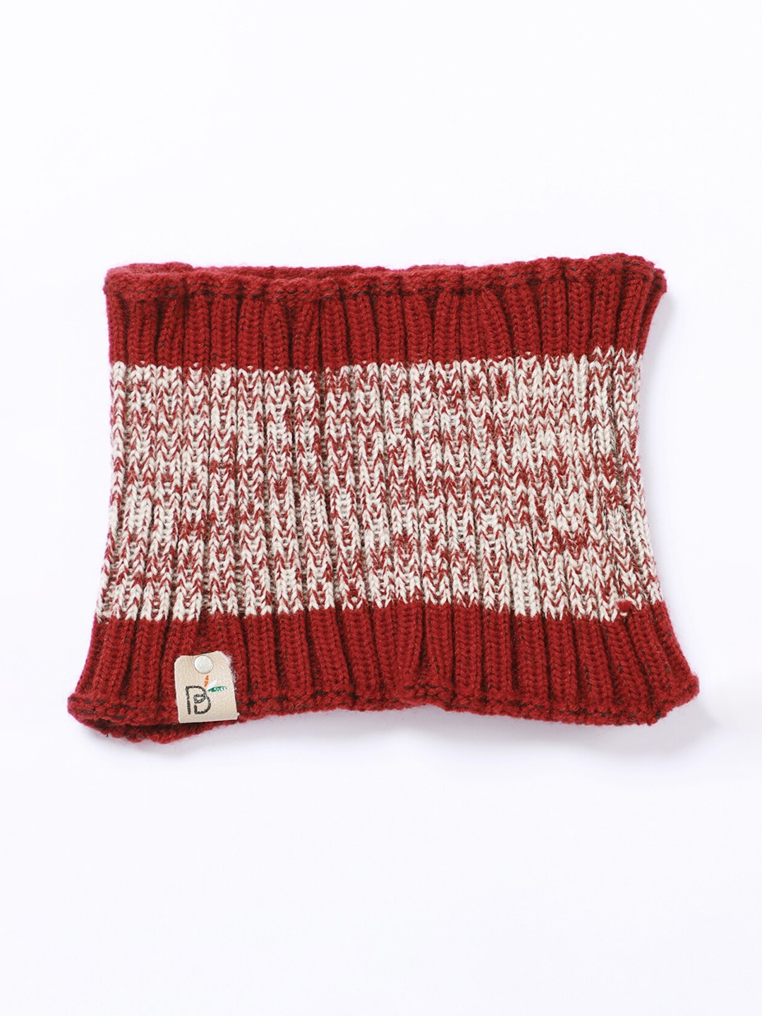 

Bharatasya Women Maroon & Cream-Coloured Beanie