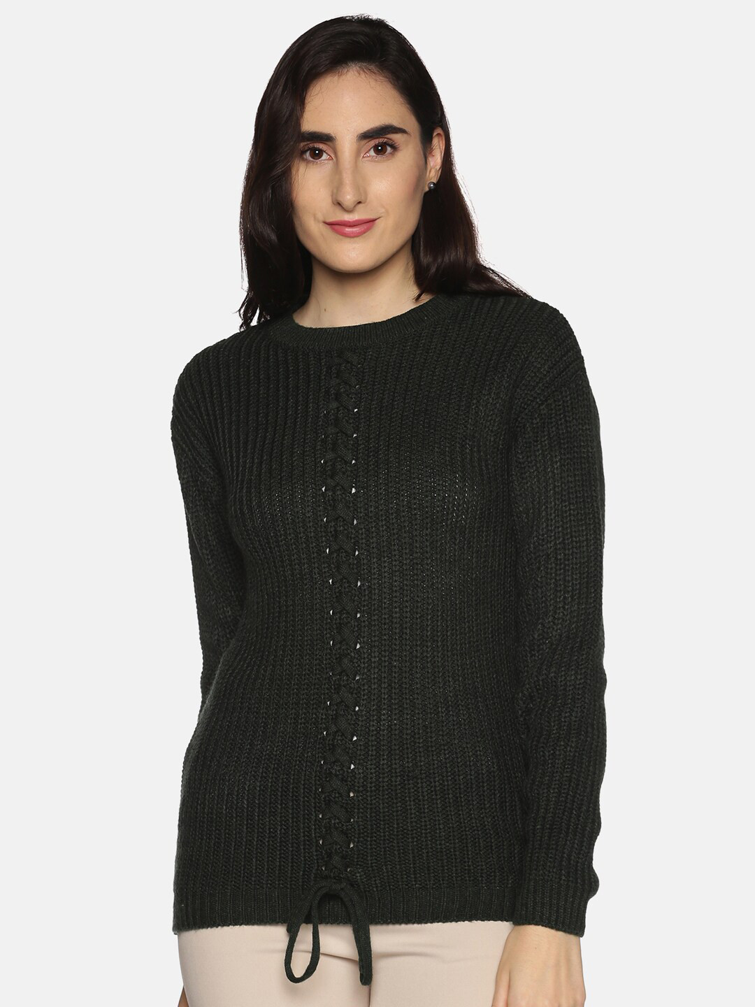 

DAiSY Women Green Acrylic Pullover