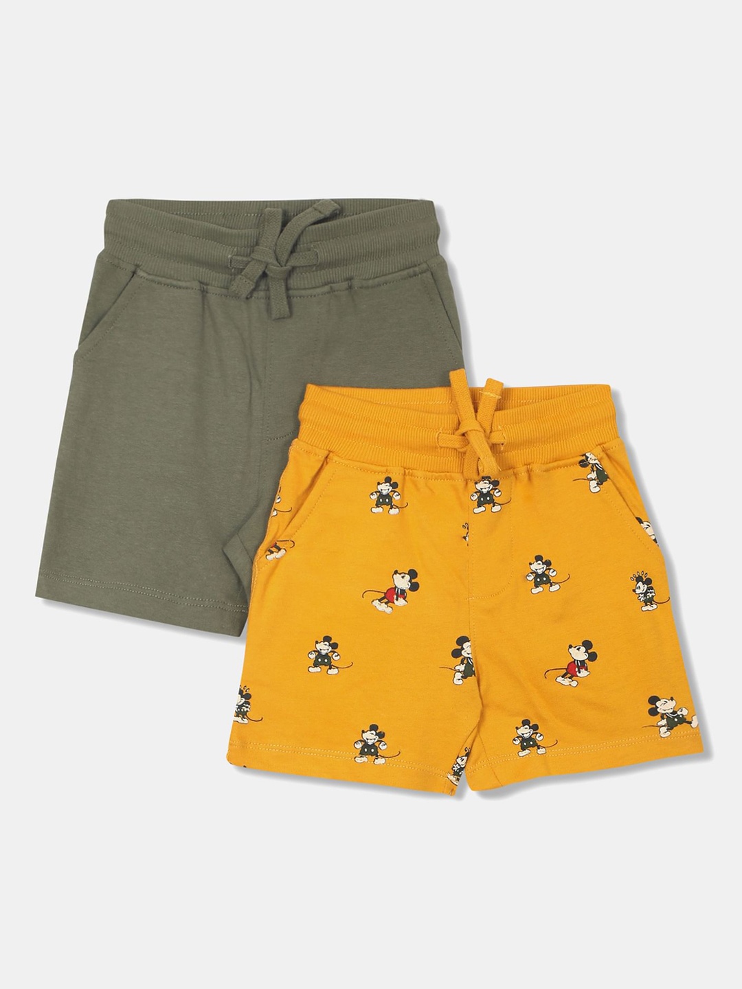 

Colt Boys Olive Green Conversational Printed Shorts