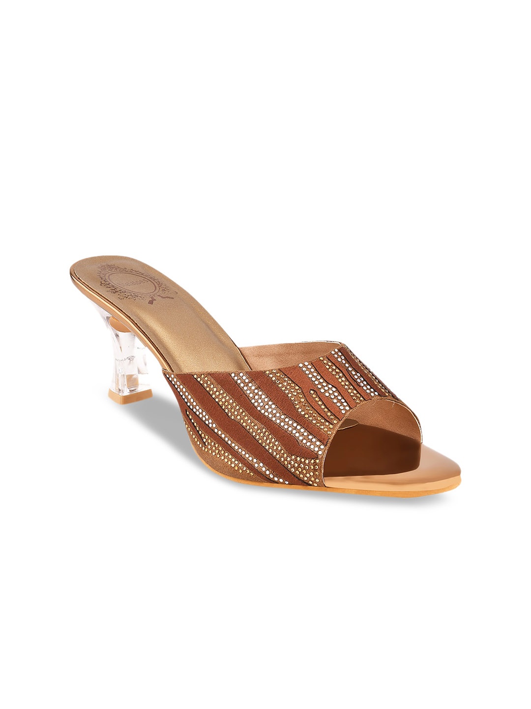 

Stelatoes Women Gunmetal-Toned PU Party Stiletto Sandals, Metallic