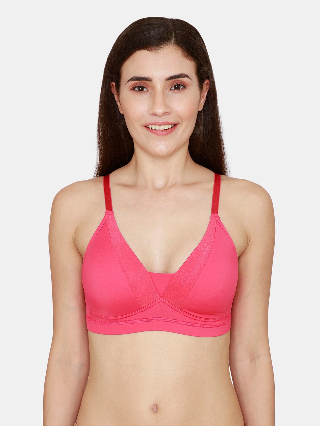 

Zivame Pink & Red Lightly Padded Bra