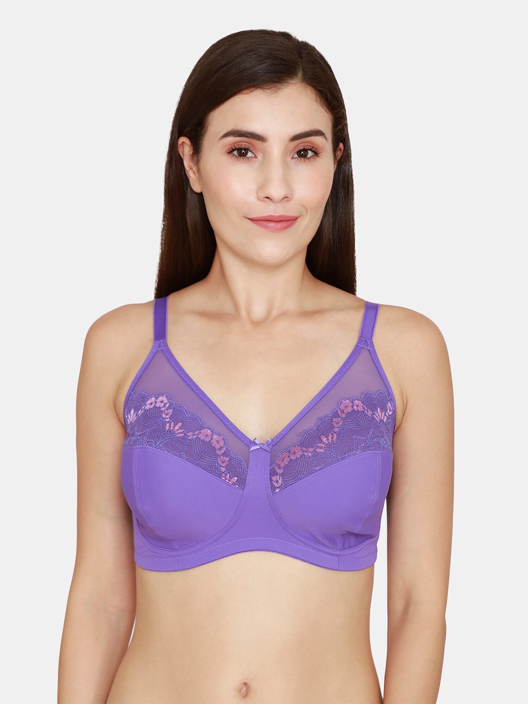 

Zivame Purple Floral Lace T-shirt Bra