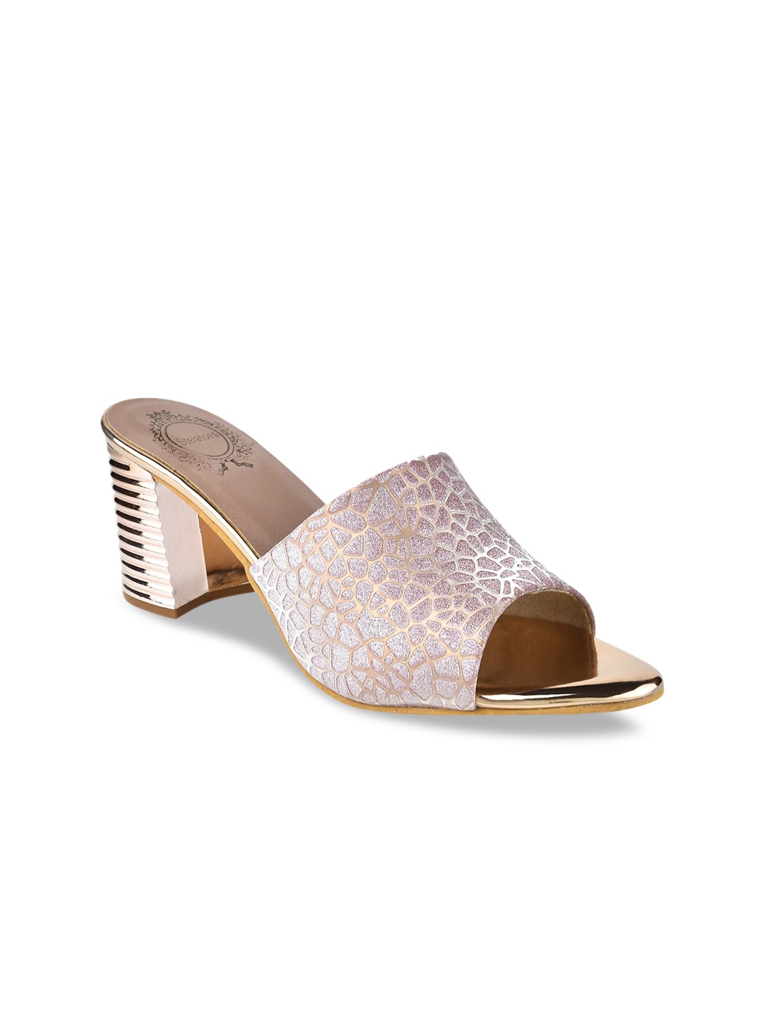 

Stelatoes Champagne PU Party Block Mules