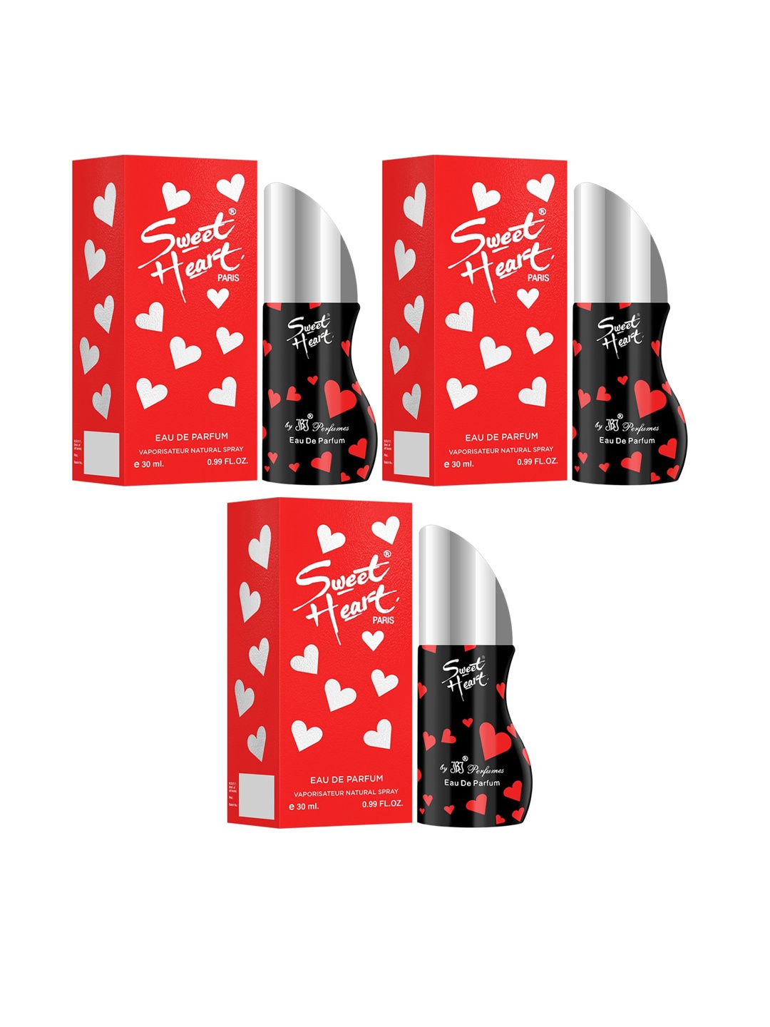 

Sweetheart Pack of 3 Red Long Lasting Eau De Perfume-30ml Each