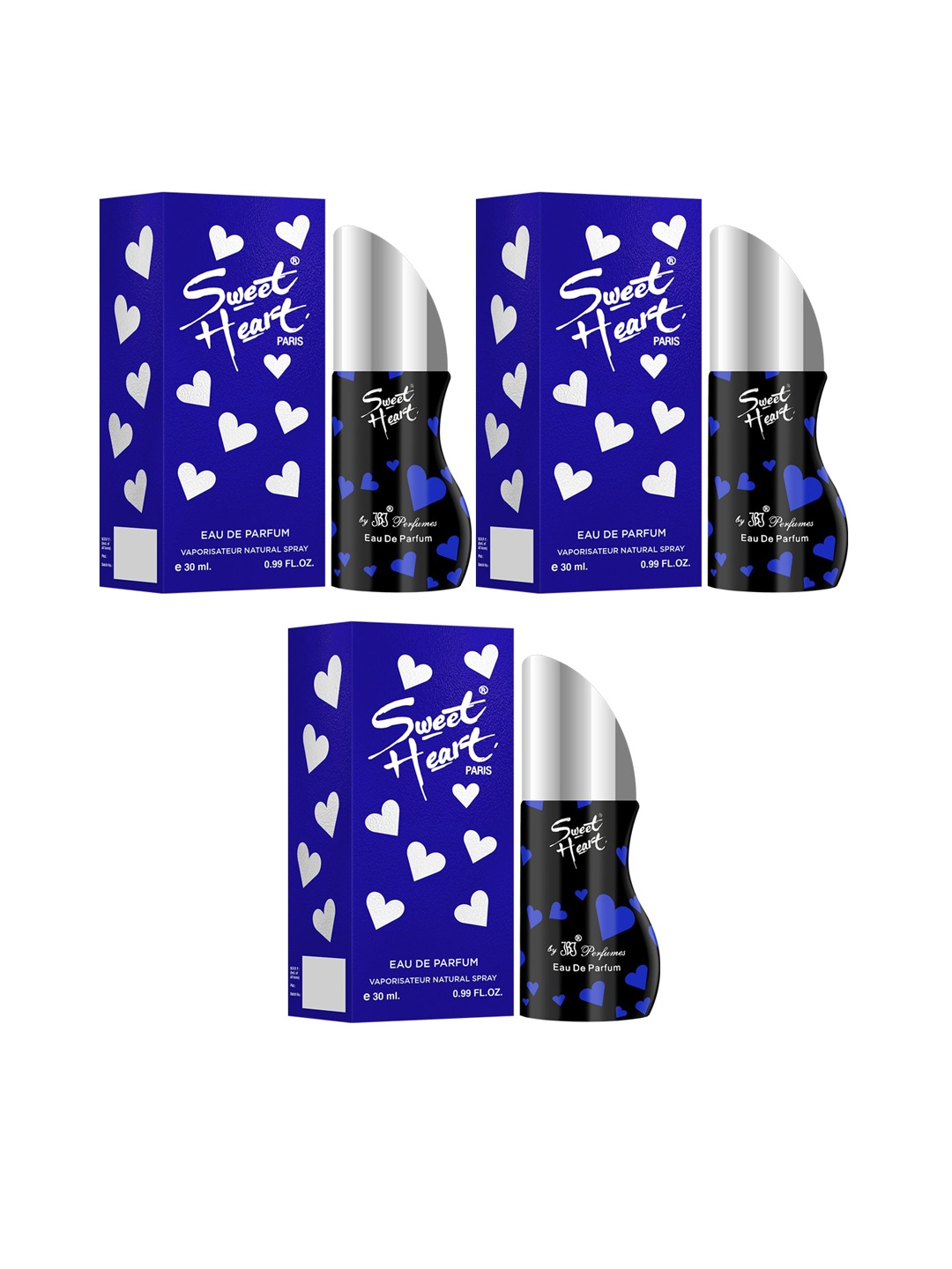 

Sweetheart Unisex Set Of 3 Blue Eau De Perfume 90ml