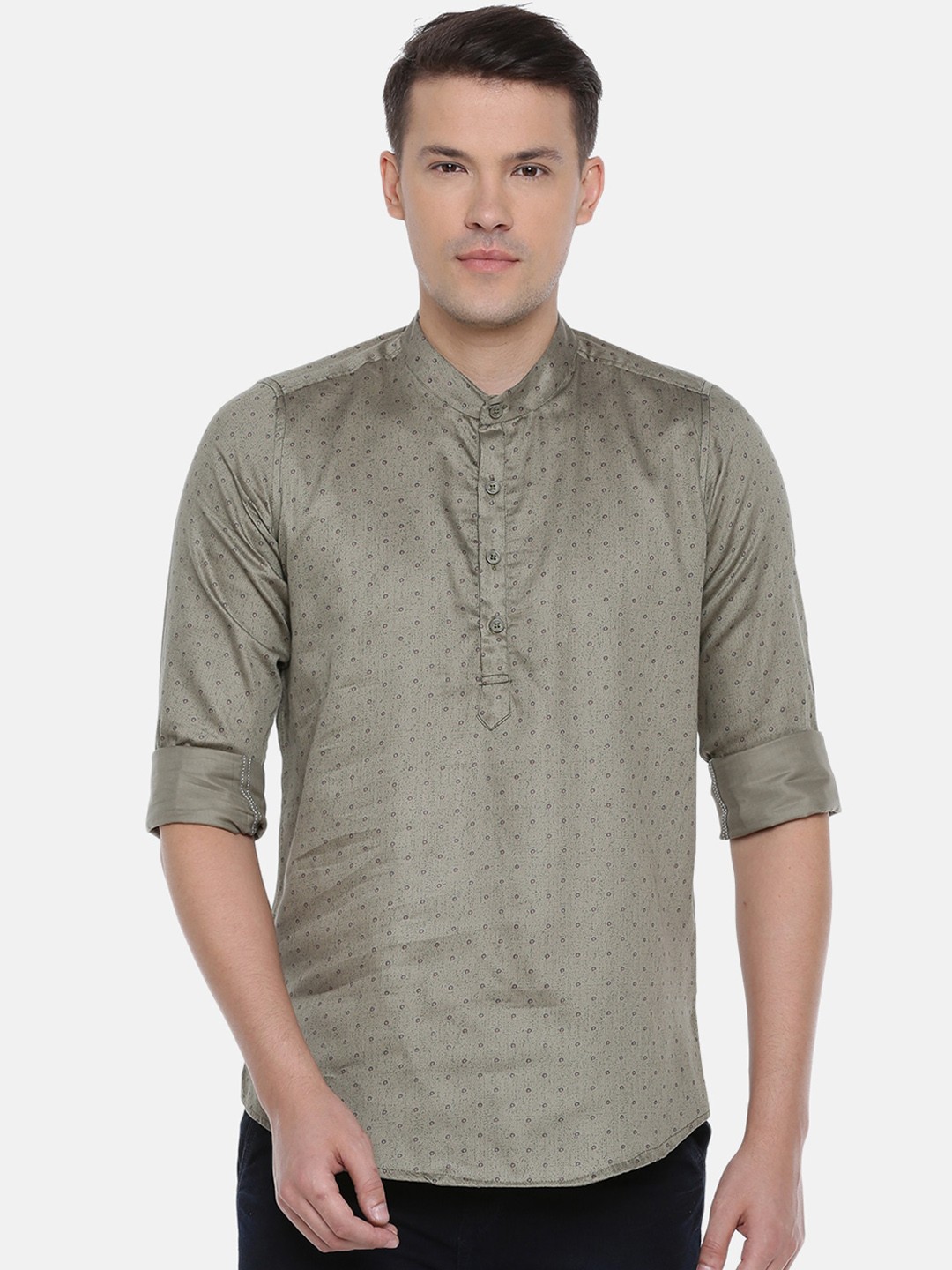 

Cross Court Men Green Printed Pure Cotton Kurta