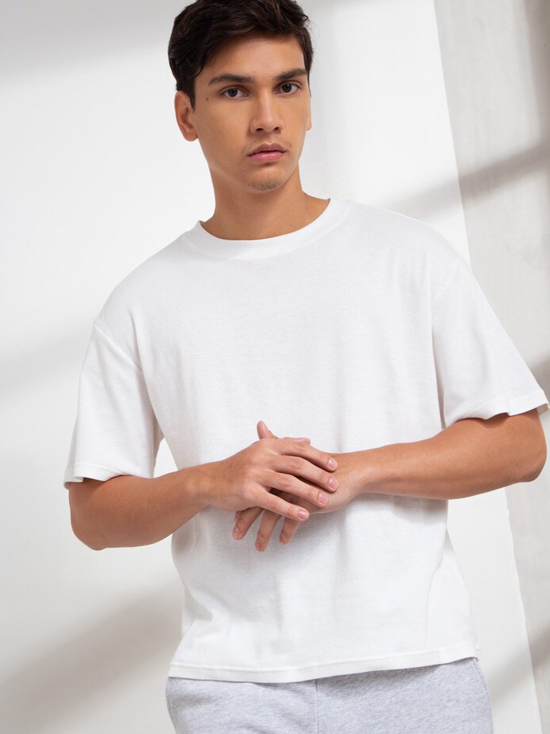 

ORIGIN BY ZALORA Men White Organic Cotton Oversized T-shirt