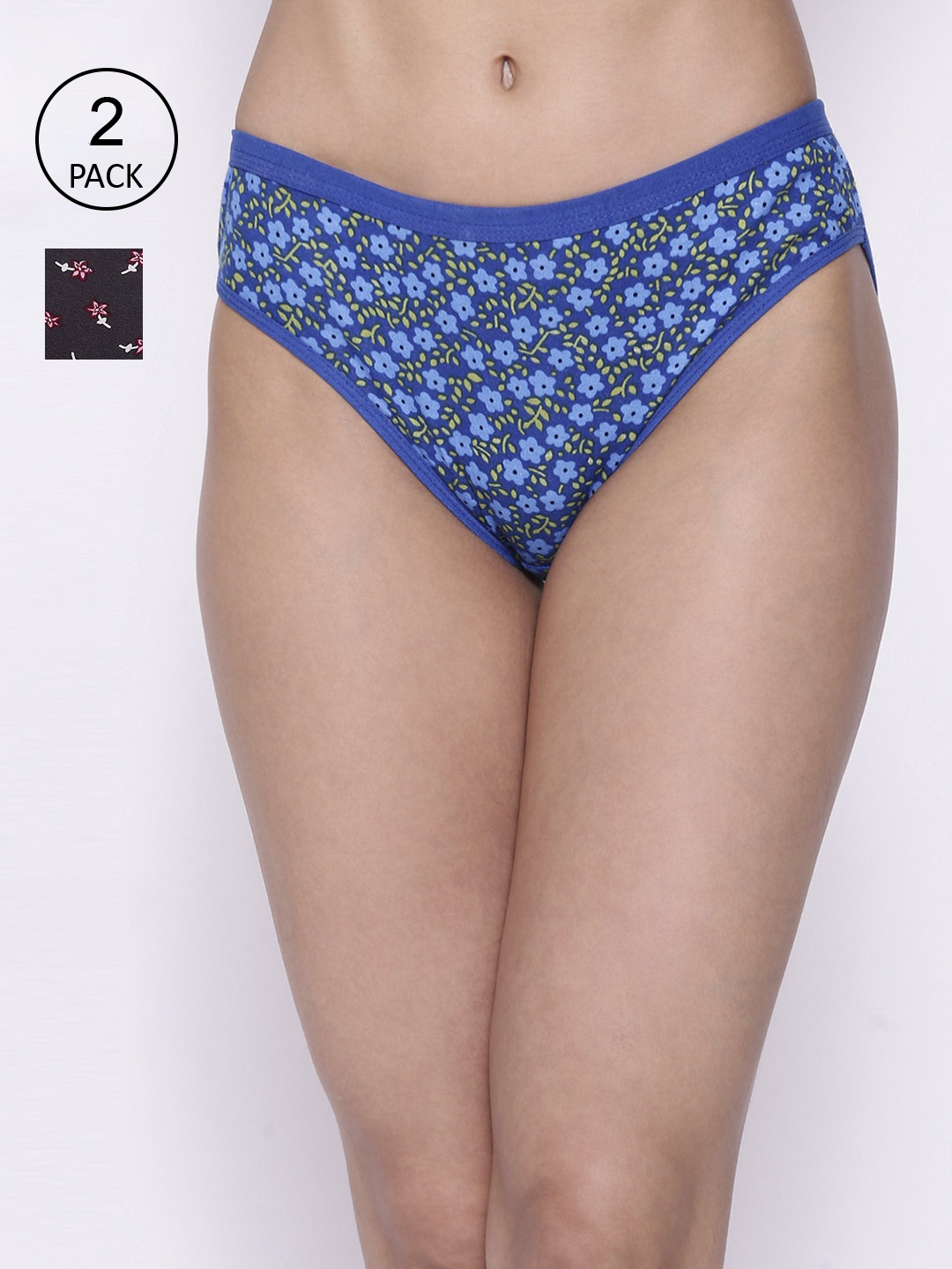 

Clovia Pack of 2 Multi Printed Cotton Low Waist Bikini Panty