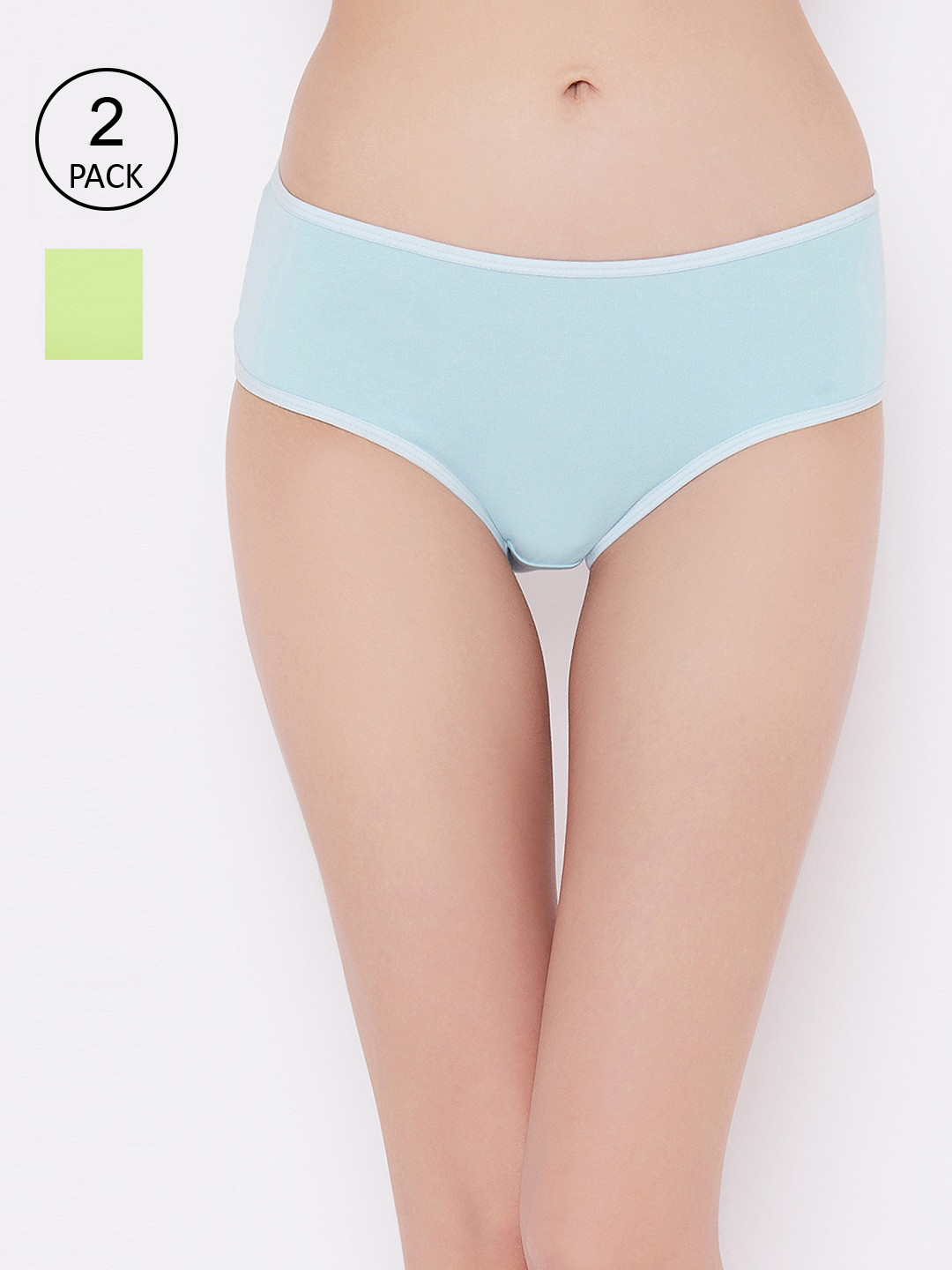 

Clovia Women Pack Of 2 Solid Hipster Briefs, Green