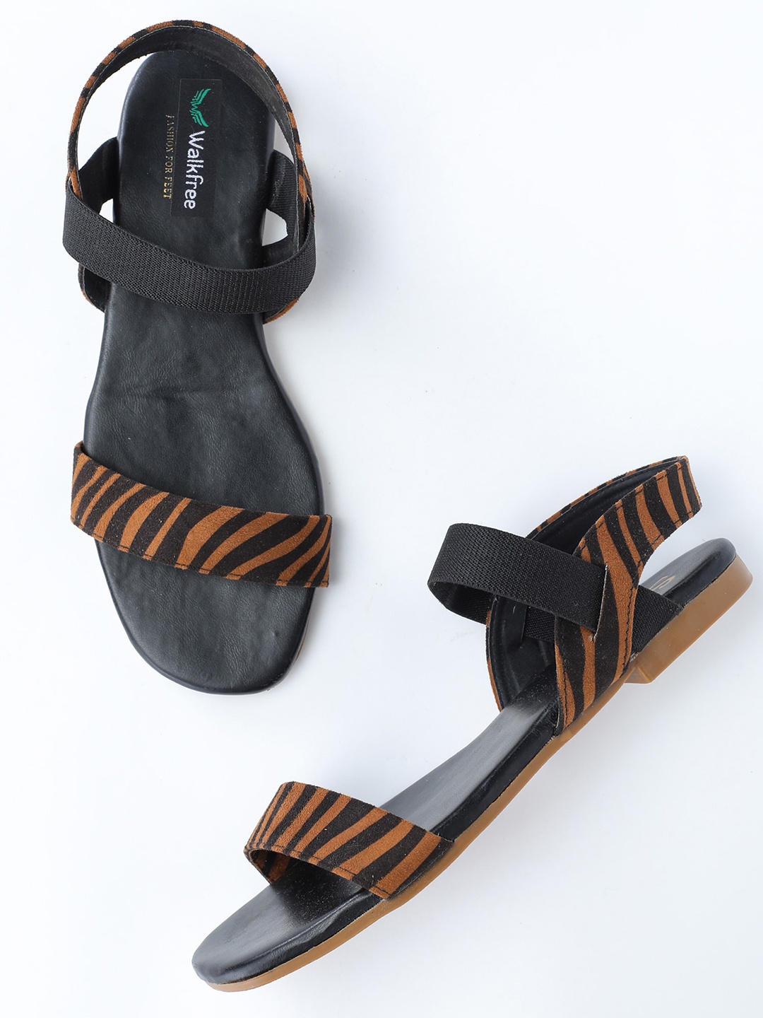 

Walkfree Women Orange Printed Open Toe Flats