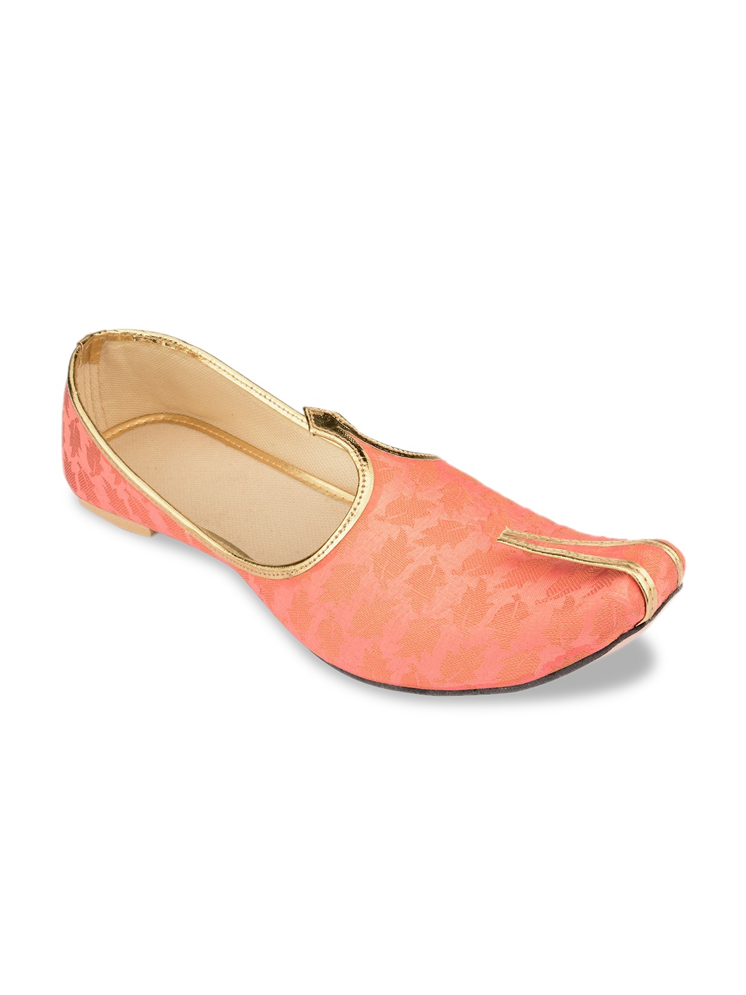 

Hulya Men Peach-Coloured Printed Mojaris