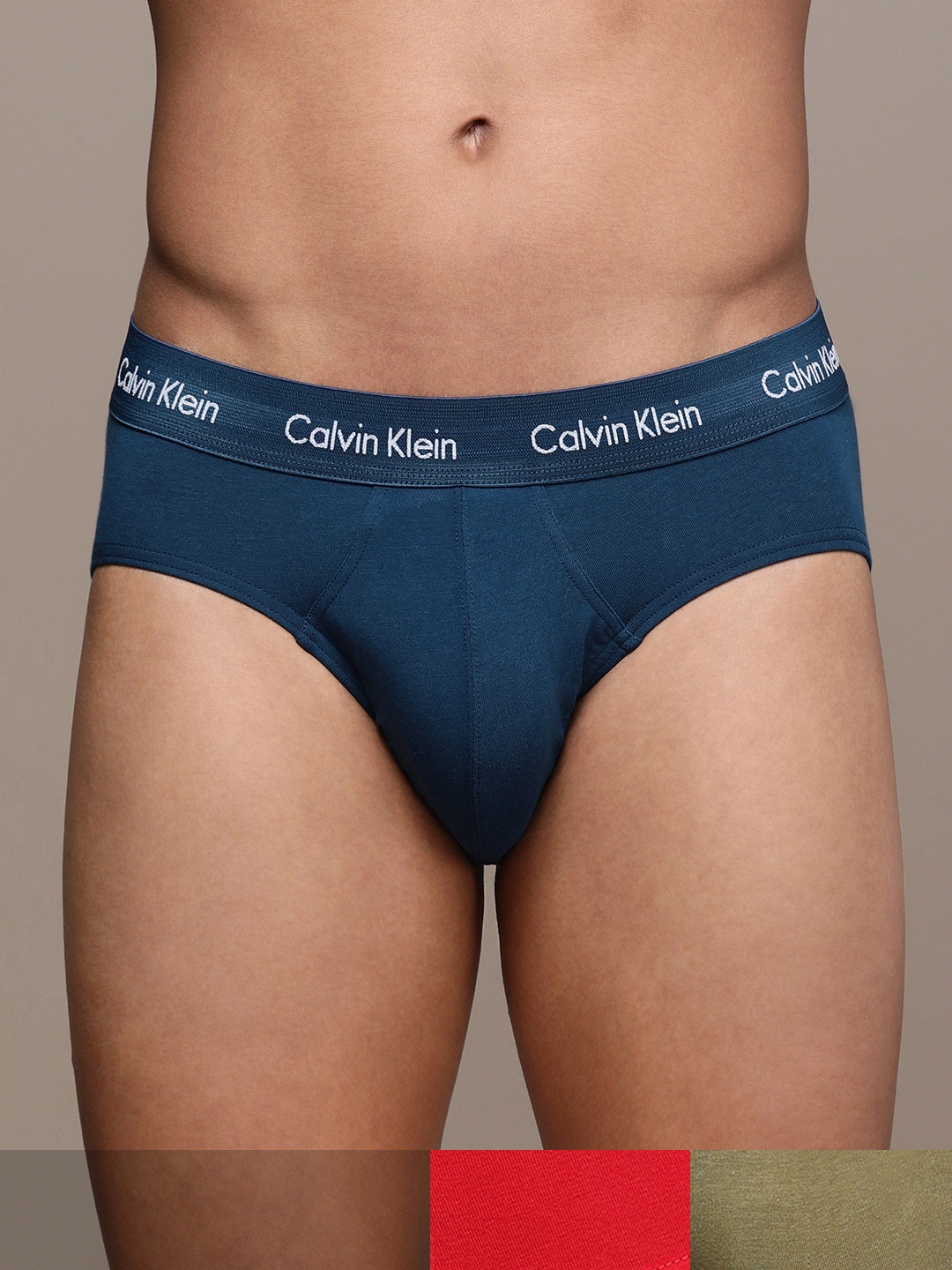 

Calvin Klein Underwear Men Pack of 3 Multicolour Colourblocked Hip Briefs-NB26131R2, Multi