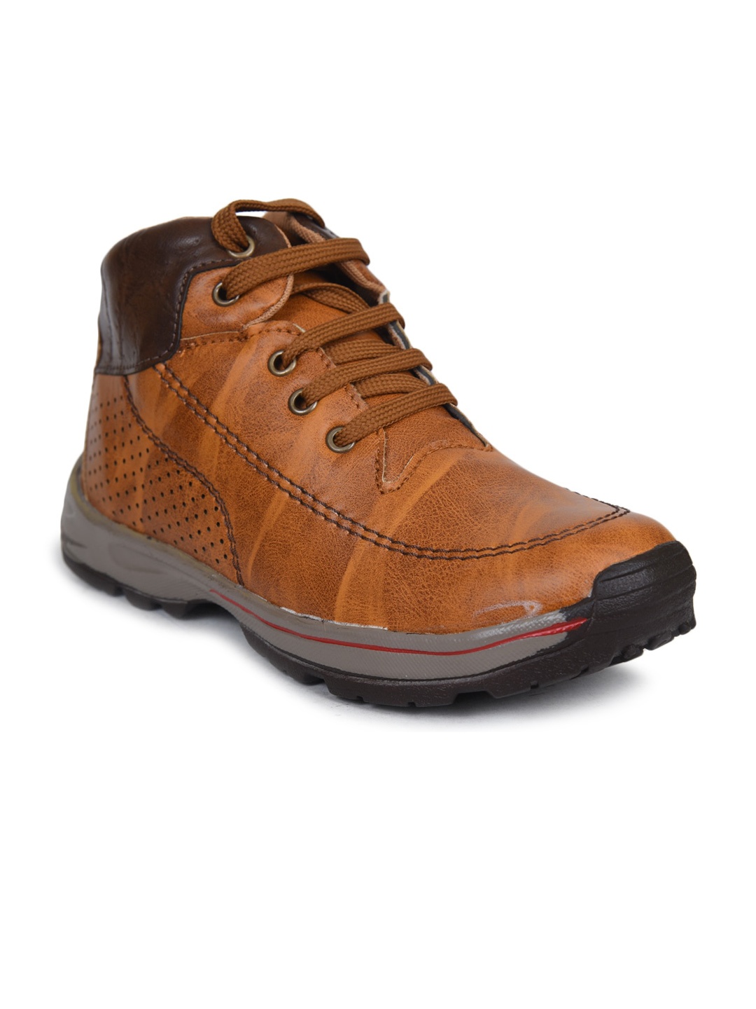 

Ajanta Boys Tan Textured Flat Boots