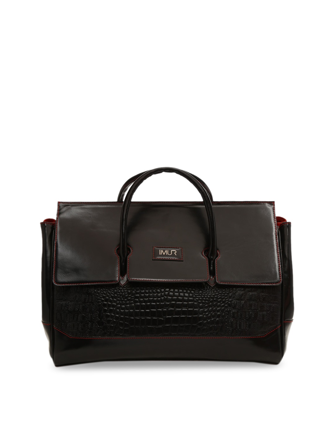 

IMUR Black Textured Leather Travel Bags