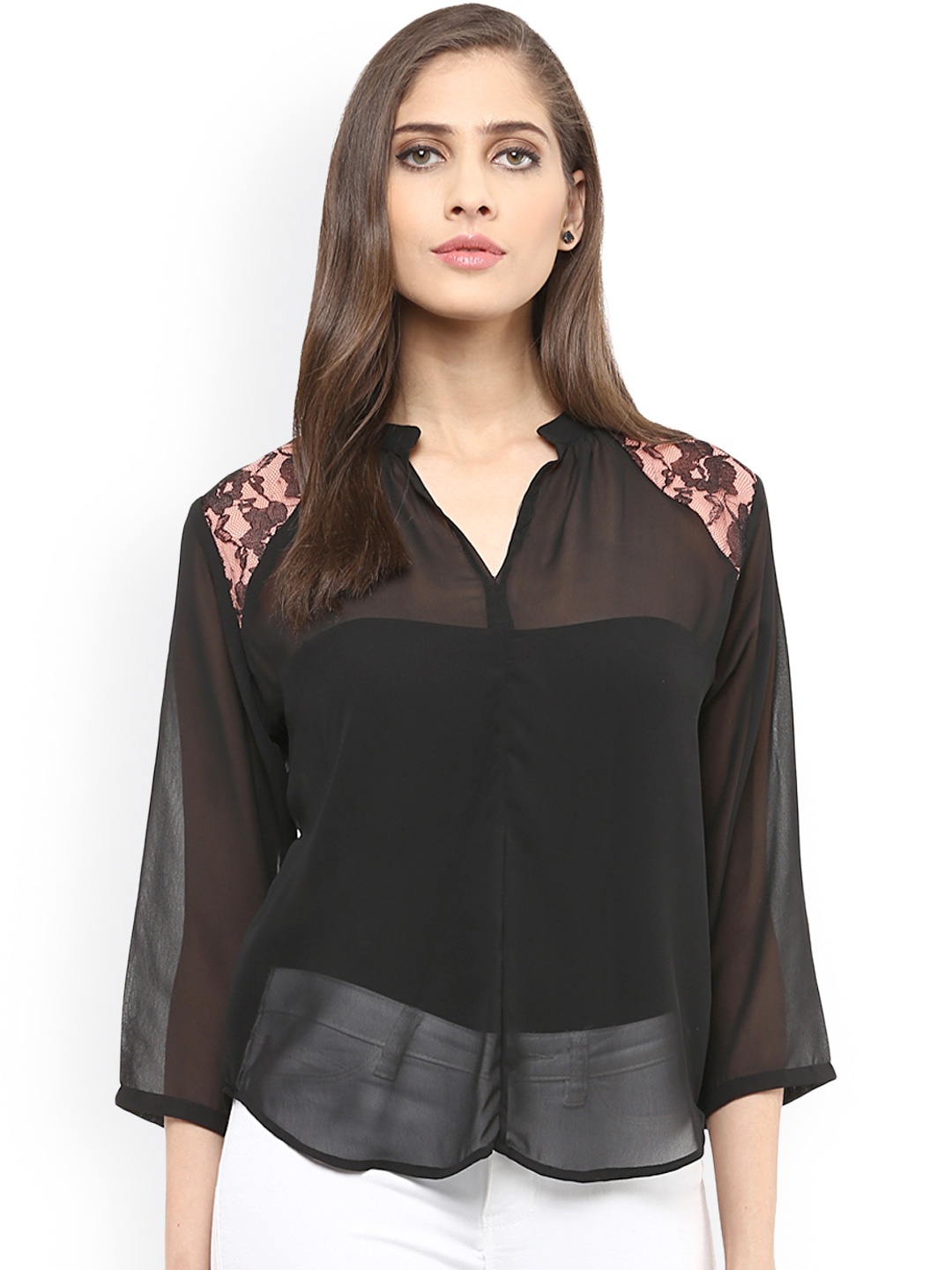 

Zima Leto Women Black Solid Top