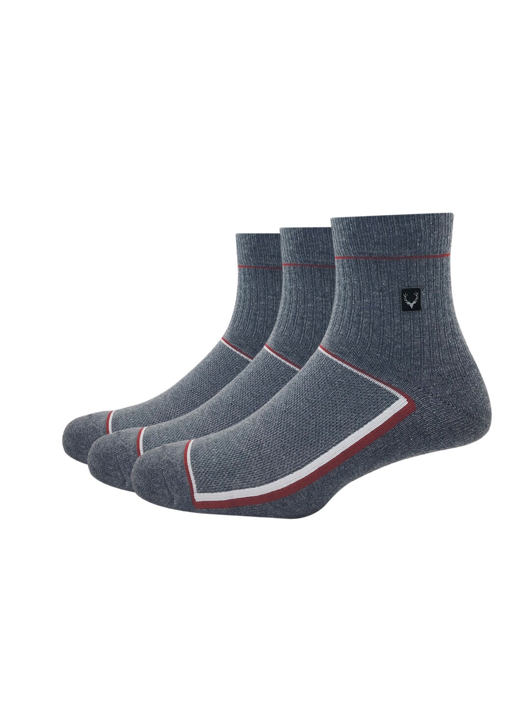 

Allen Solly Men Pack Of 3 Patterned Above Ankle-Length Socks, Black