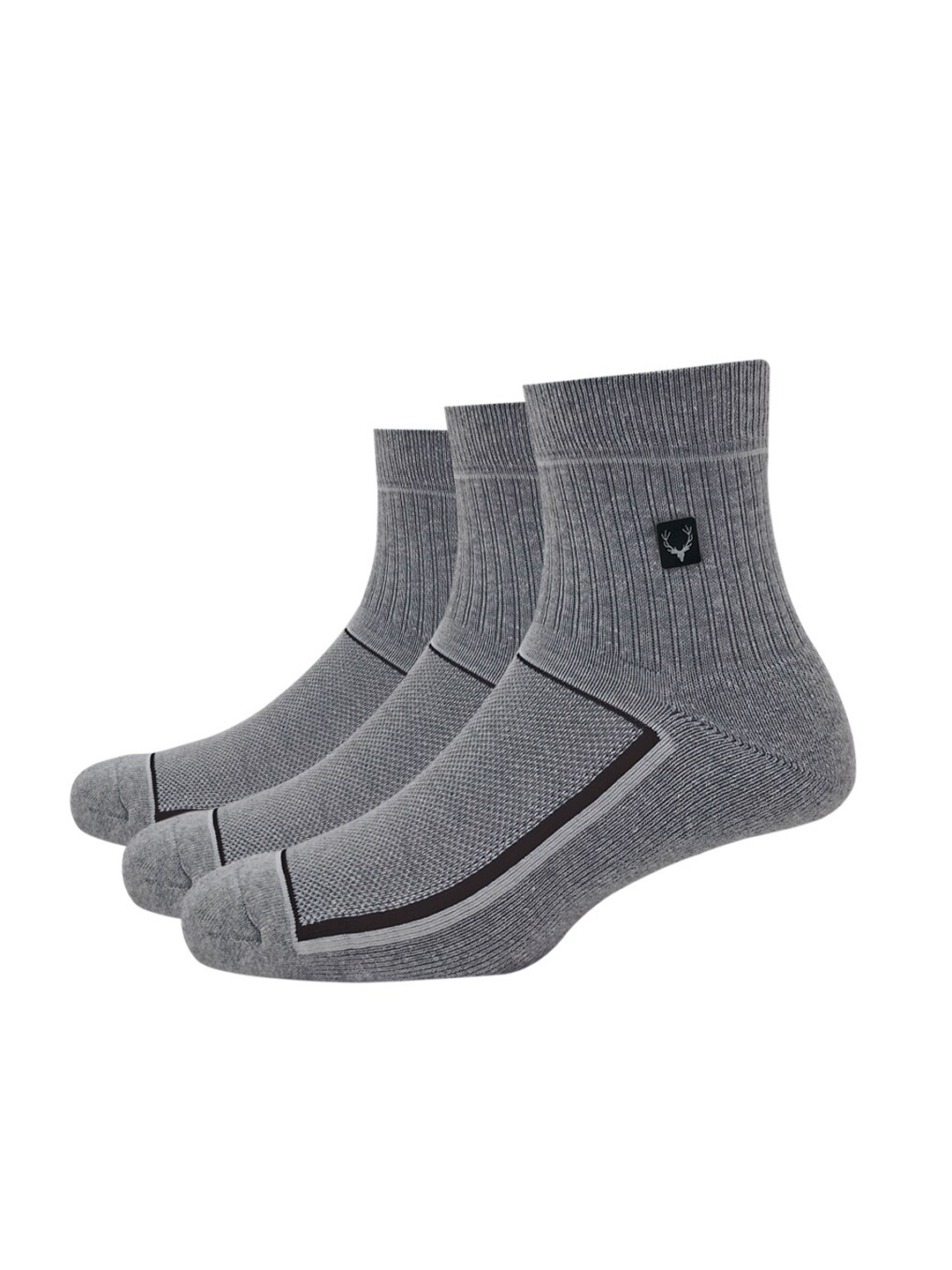 

Allen Solly Men Pack of 3 Grey Melange Patterned Above Length Socks