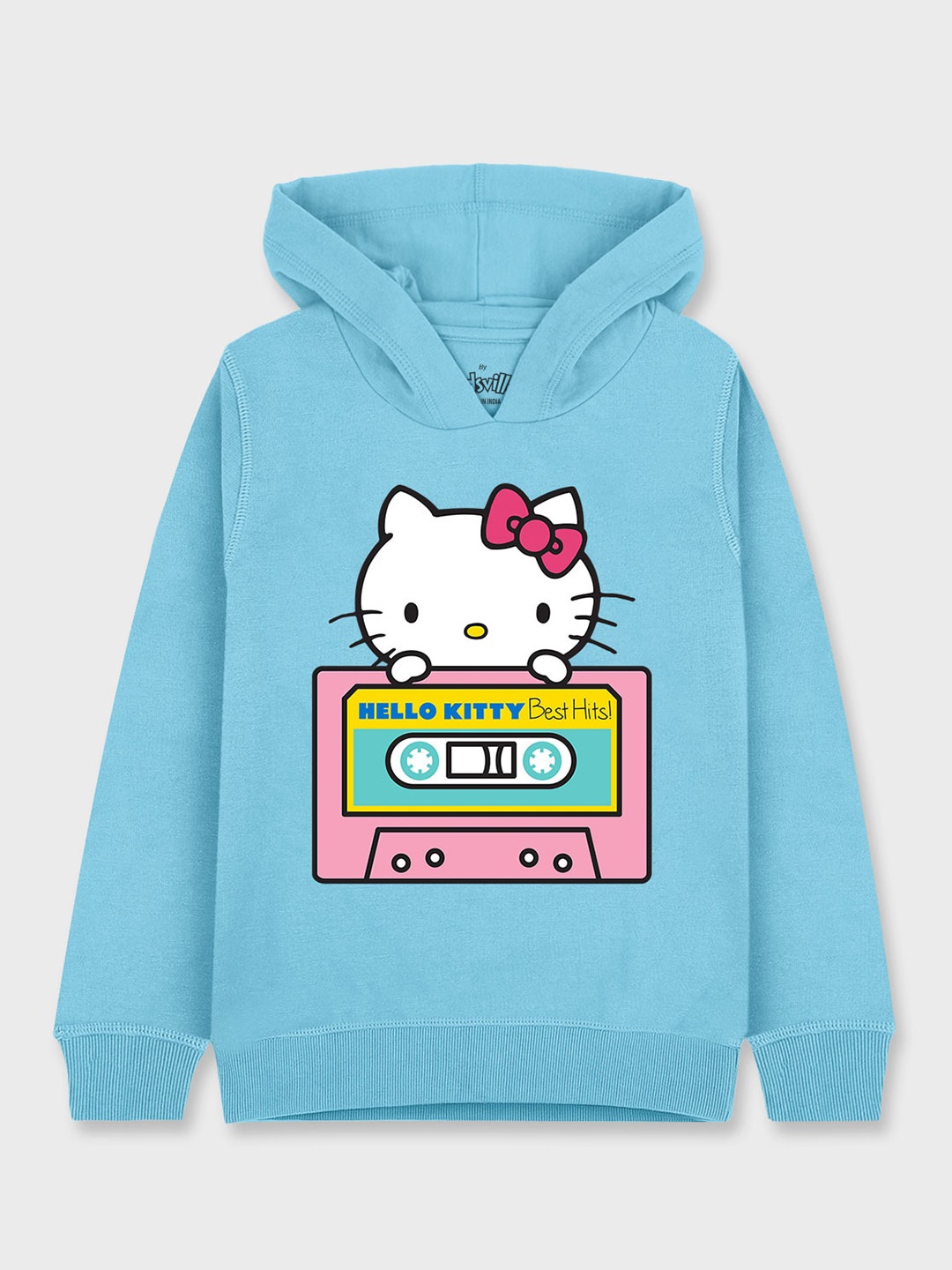

Kids Ville Girls Blue Hello Kitty Printed Hooded Sweatshirt