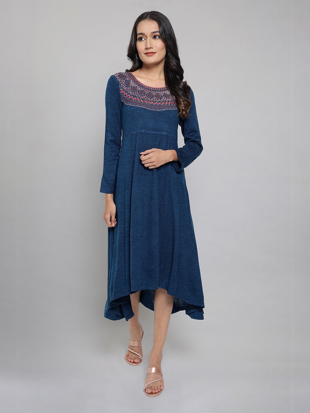 

AURELIA Blue A-Line Midi Dress