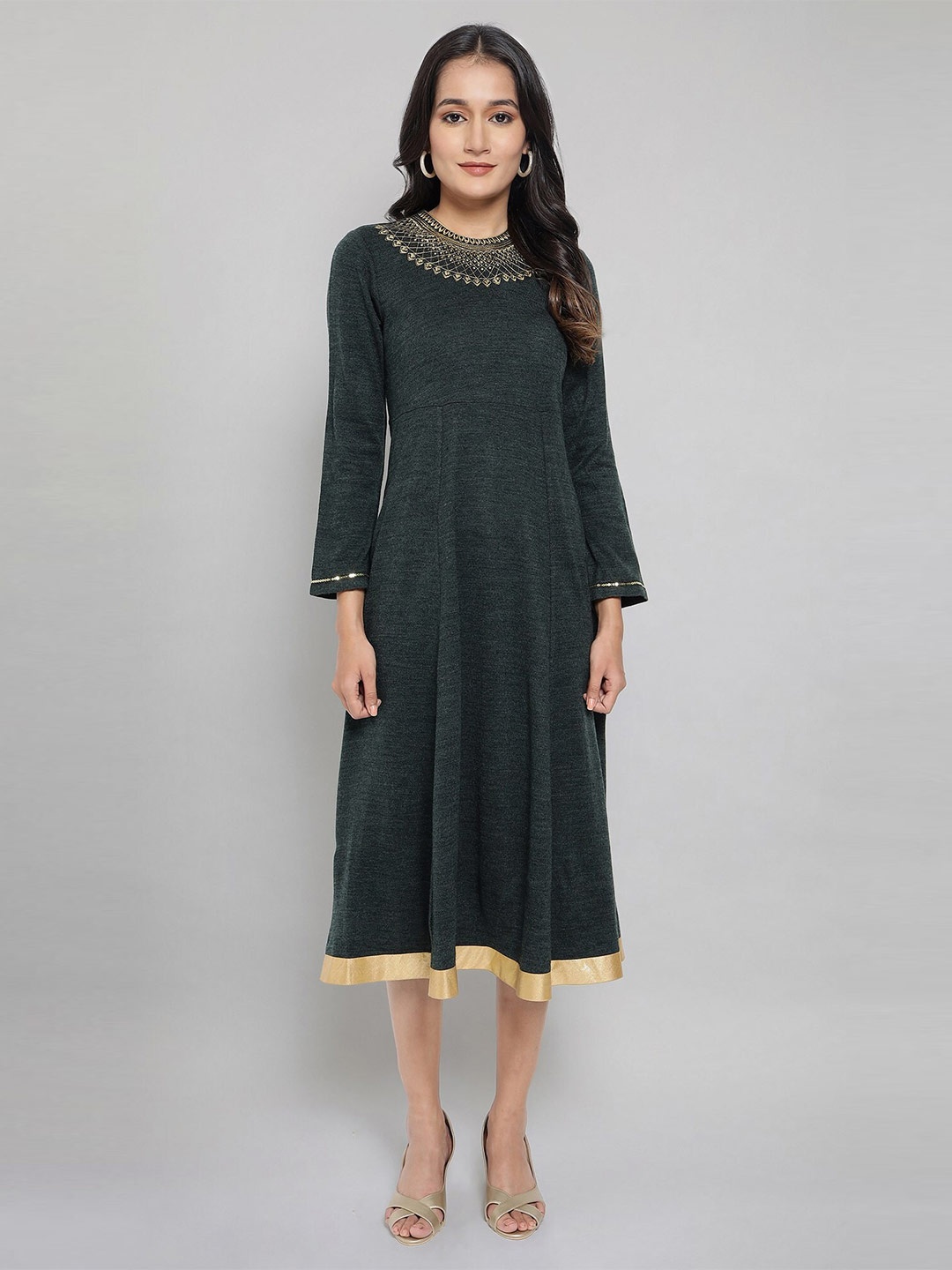 

AURELIA Green A-Line Midi Dress