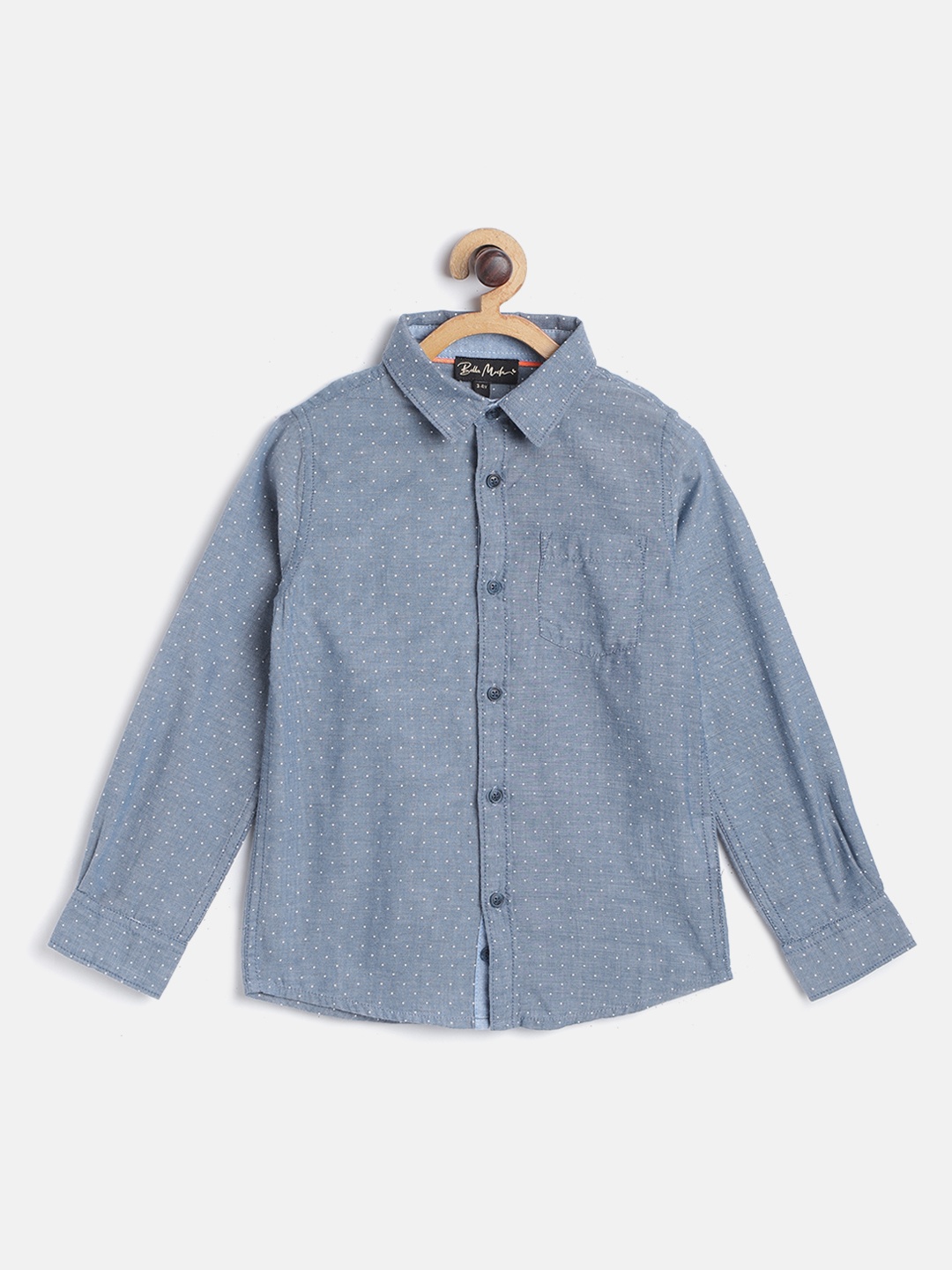 

Bella Moda Boys Blue Regular Fit Polka Dots Opaque Printed Casual Shirt