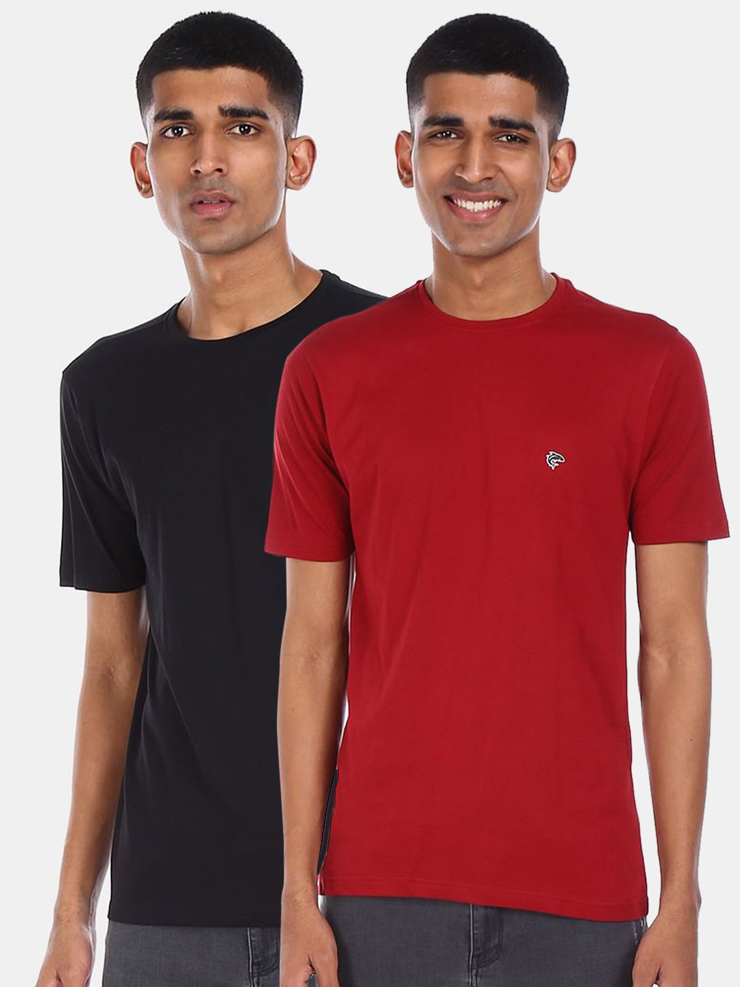 Ruggers Men Pack Of 2 T-shirts, Red