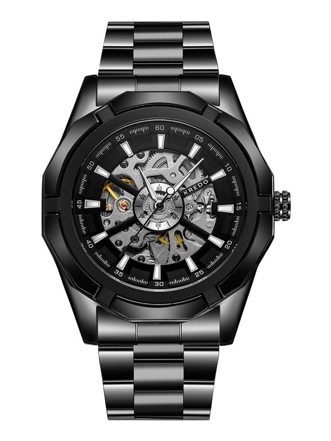 

KREDO Men Performante Black Automatic Skeleton Analogue Watch-KW129