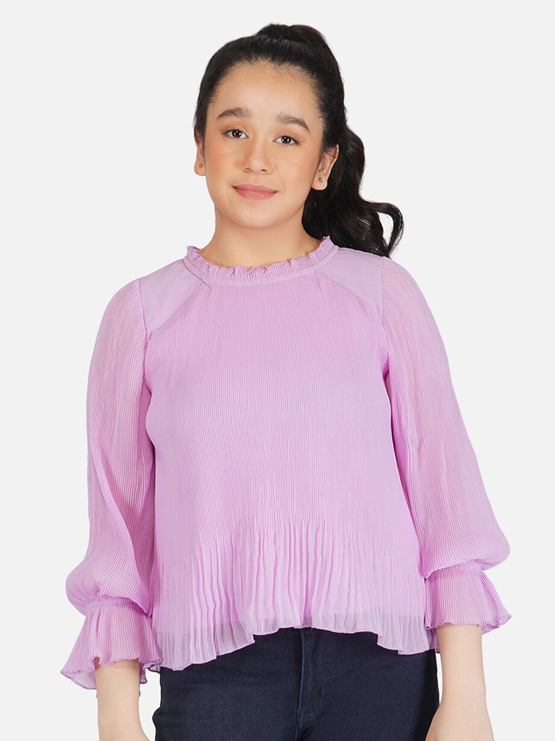 

Antheaa Lavender Georgette Top