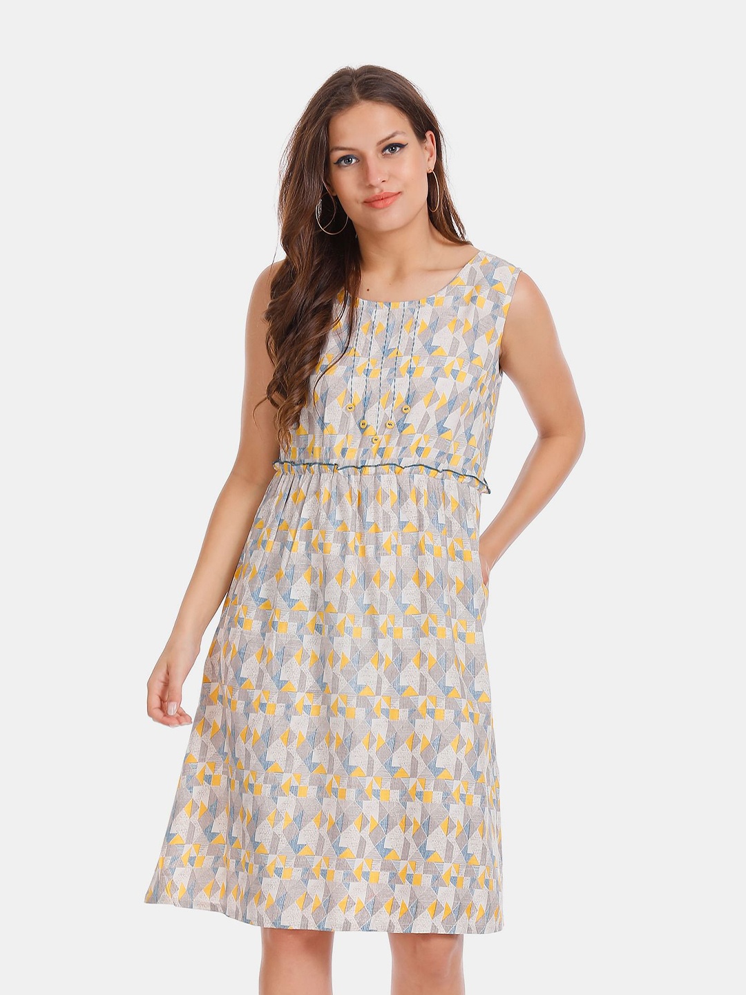 

Karigari Grey Floral Maxi Midi Dress