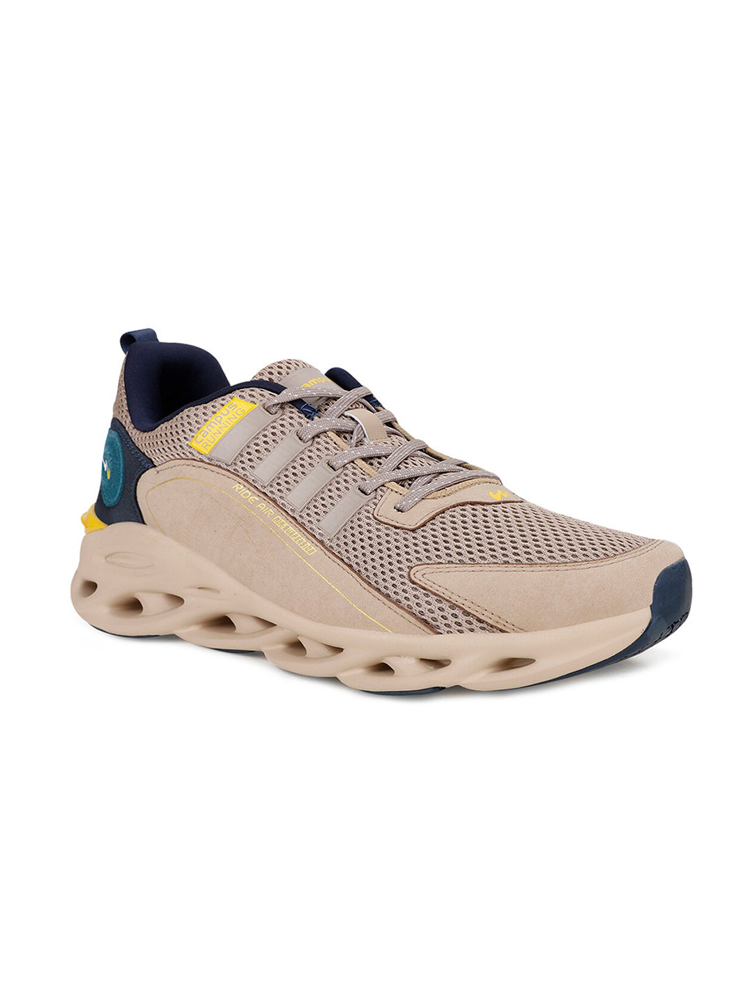 

Campus Men Beige Mesh Running Shoes