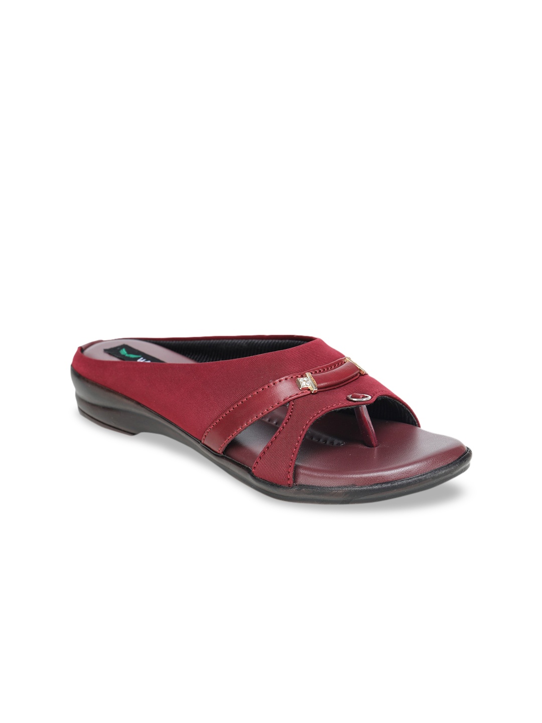 

Walkfree Maroon Solid Sandals
