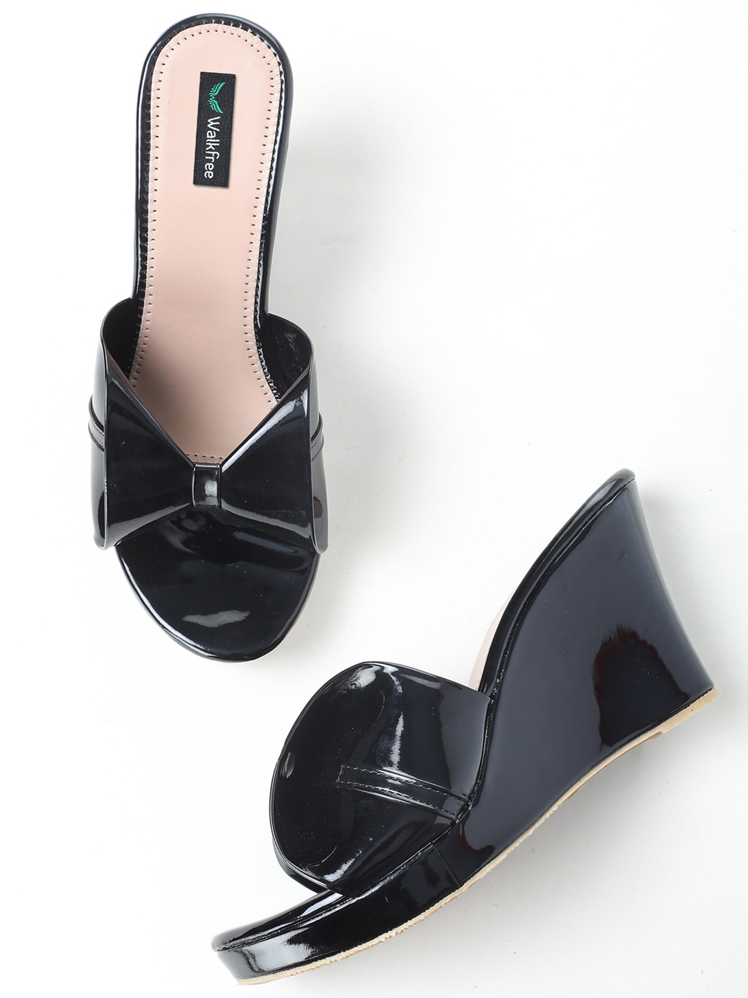 

Walkfree Black Wedge with Bows