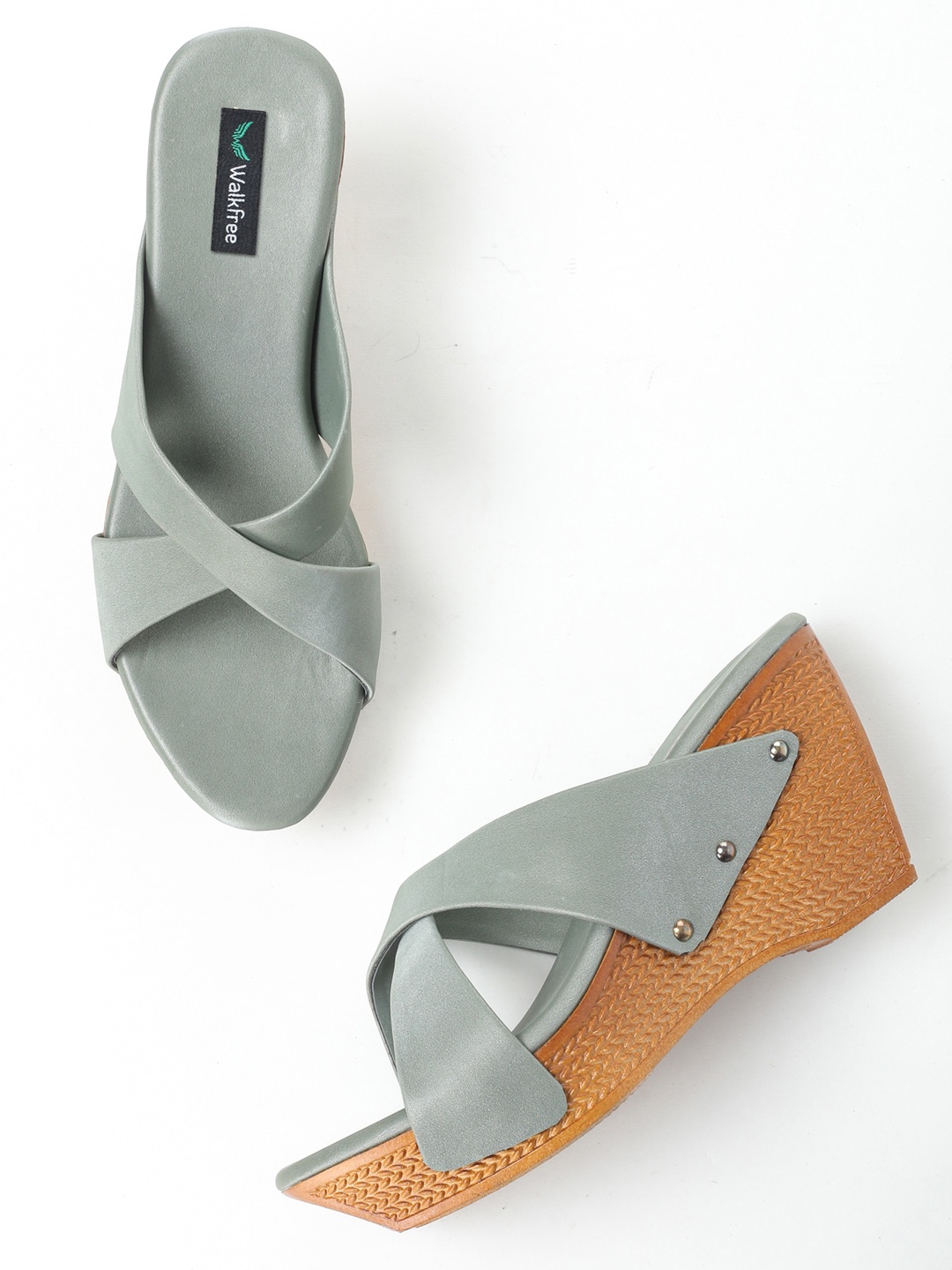 

Walkfree Women Green Wedge Heels