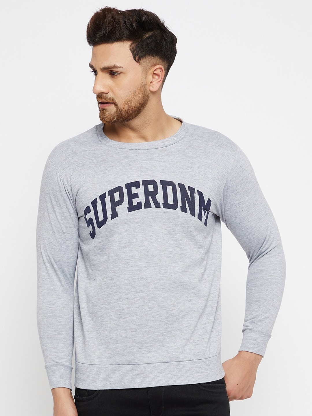 

THE MILLION CLUB Men Grey Printed Sweatshirt