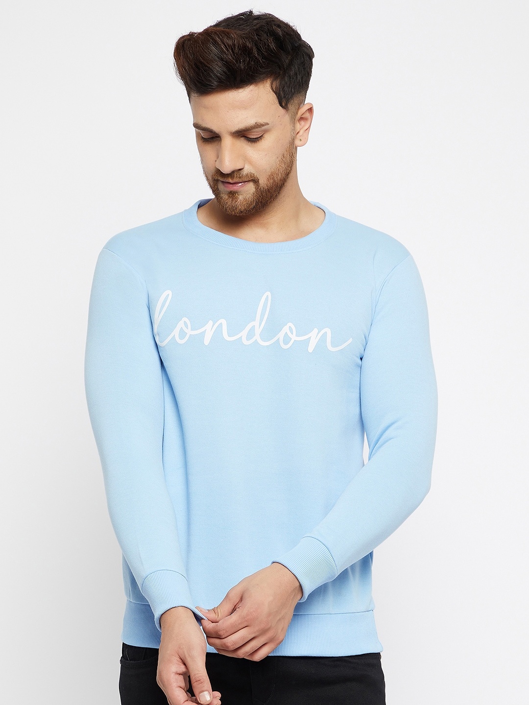 

THE MILLION CLUB Men Blue Printed Sweatshirt