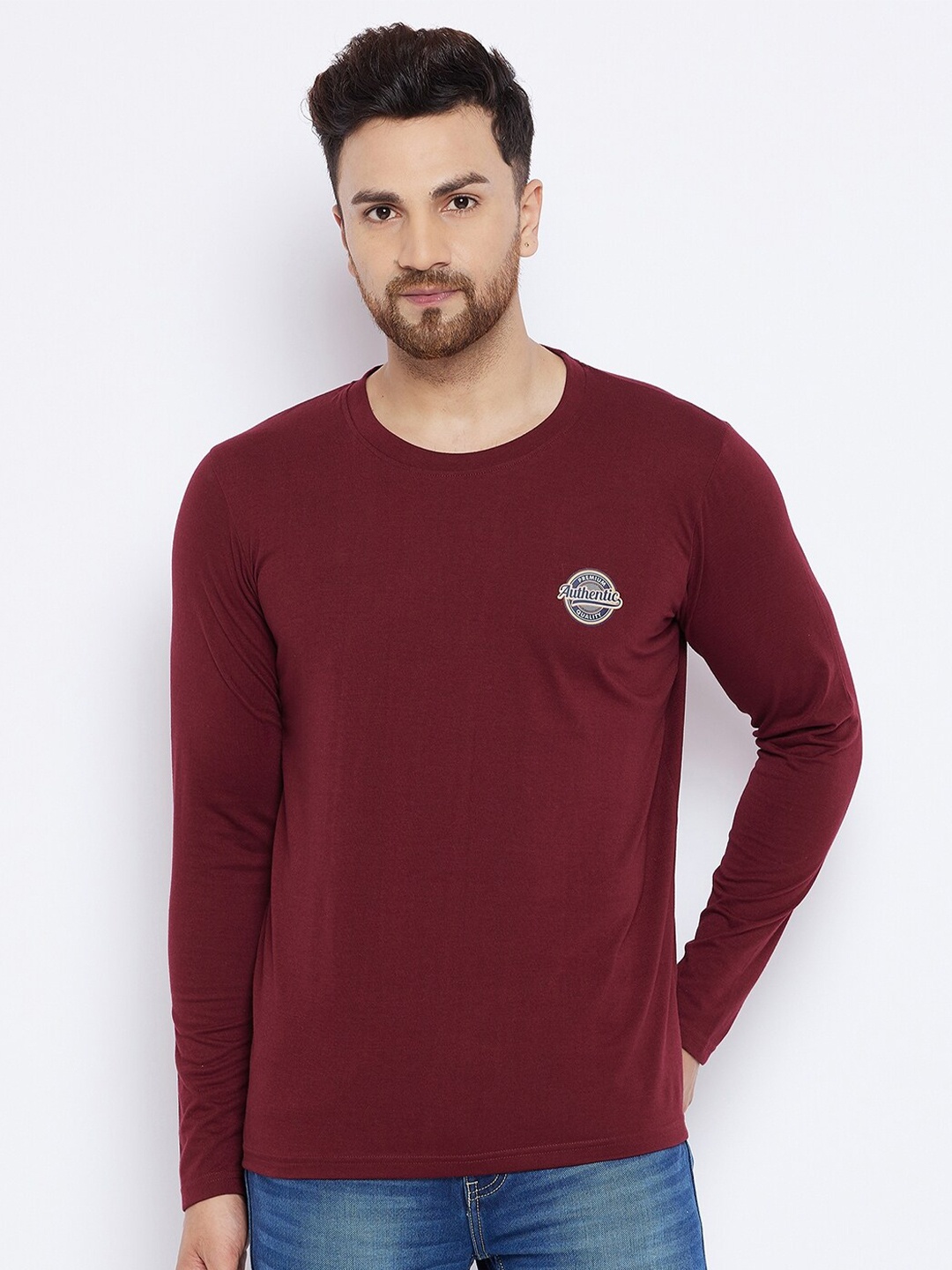 

THE MILLION CLUB Men Maroon Pockets T-shirt