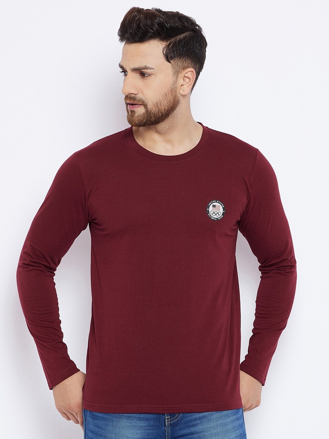 

THE MILLION CLUB Men Maroon T-shirt